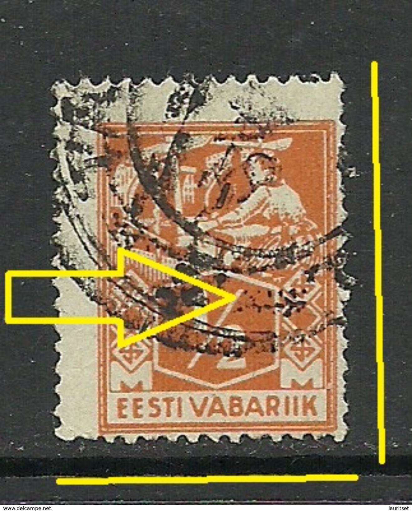 ESTLAND Estonia 1923 Michel 32 A Perforation Error O - Estonia