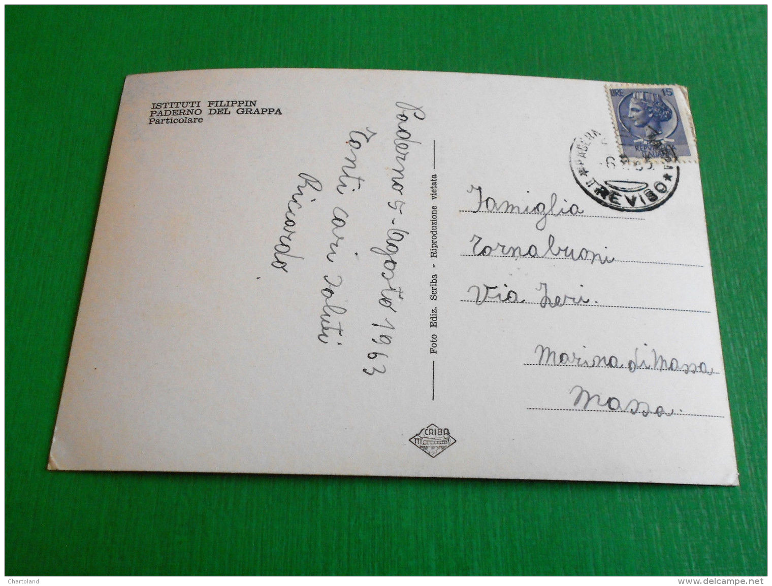 Cartolina Paderno Del Grappa - Istituto Filippin - Particolare 1963 - Treviso