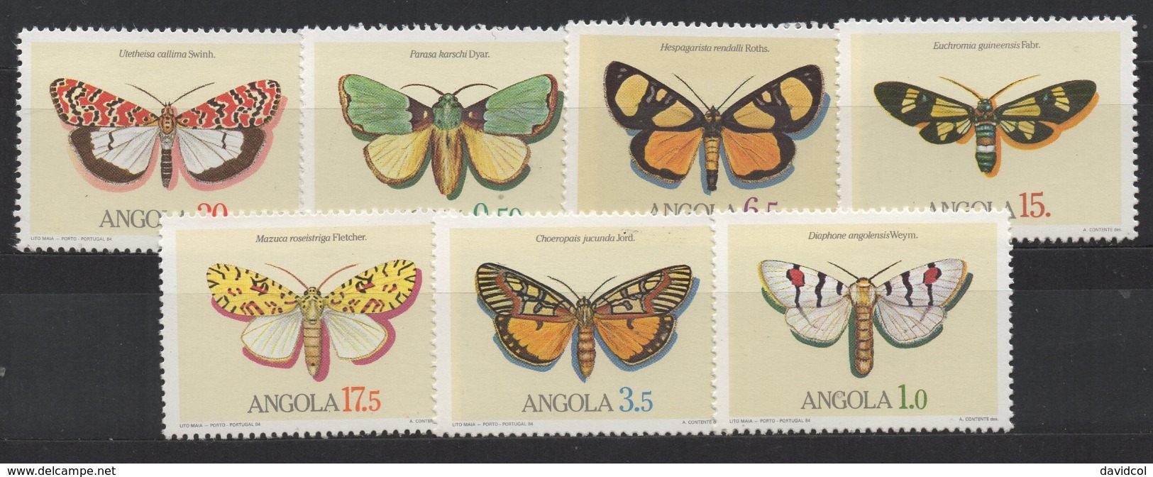 R005- ANGOLA . 1984 - SC#: 675-681 - MNH - BUTTERFLIES / MARIPOSAS - Farfalle