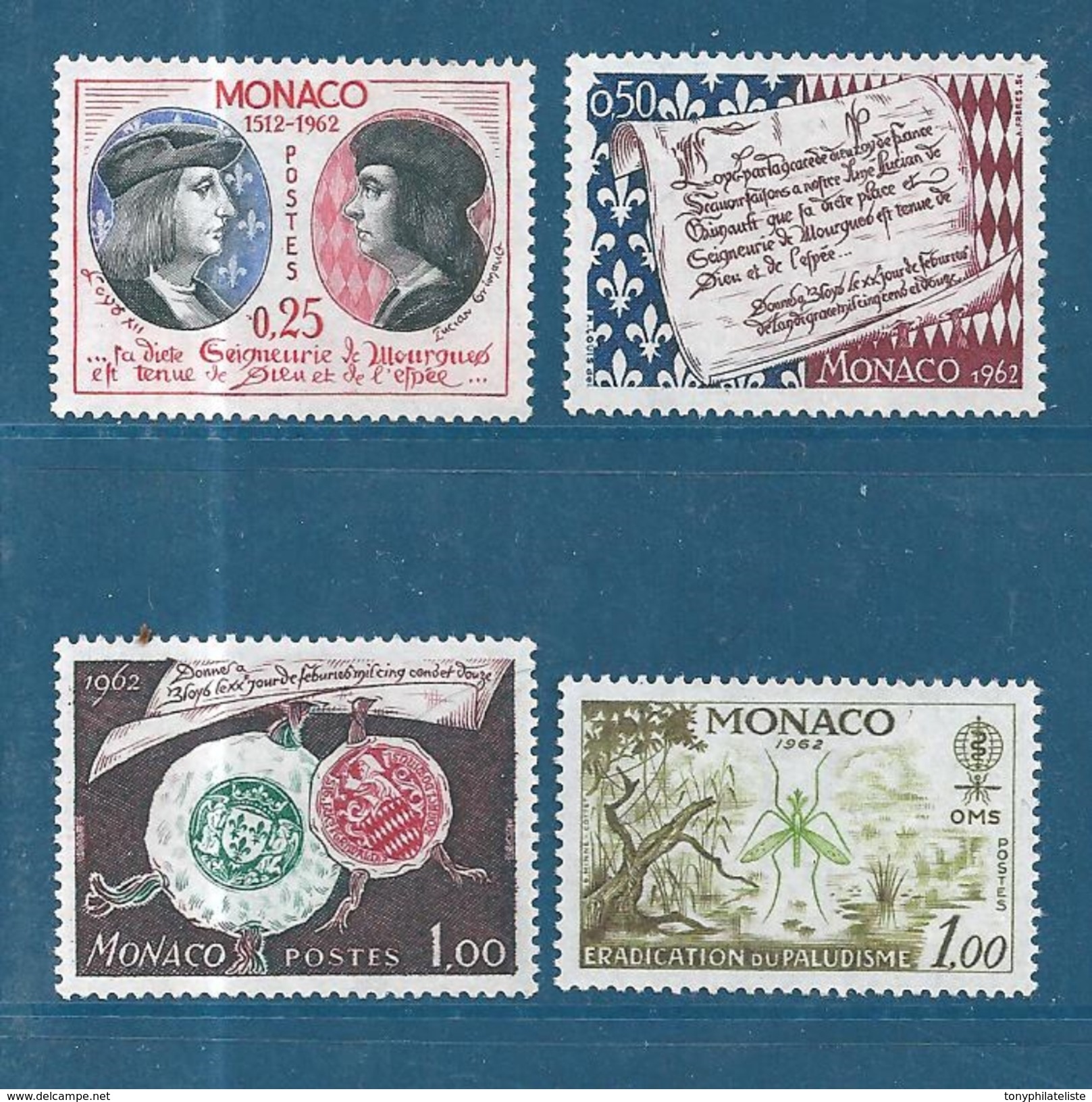 Monaco Timbres De 1962  N°576 A 579   Timbres Neuf * - Nuovi