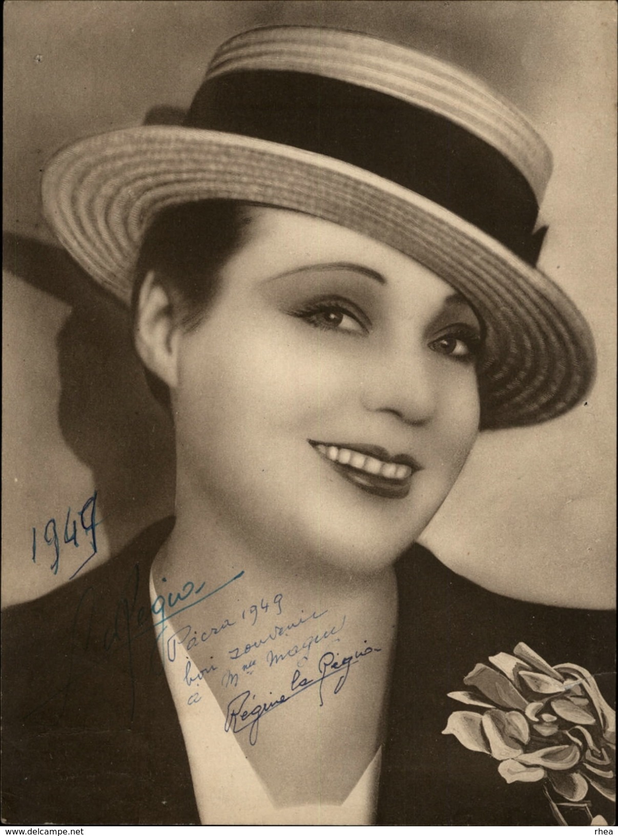 AUTOGRAPHES - CELEBRITES - REGINE LA PEGIO - Théâtre PACRA à Paris - Dédicace - - Autres & Non Classés