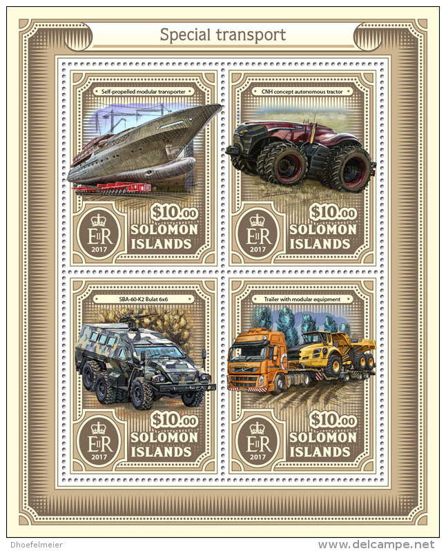 SOLOMON ISLANDS 2017 ** Special Transports Spezialtransporte M/S - OFFICIAL ISSUE - DH1723 - Sonstige (Land)