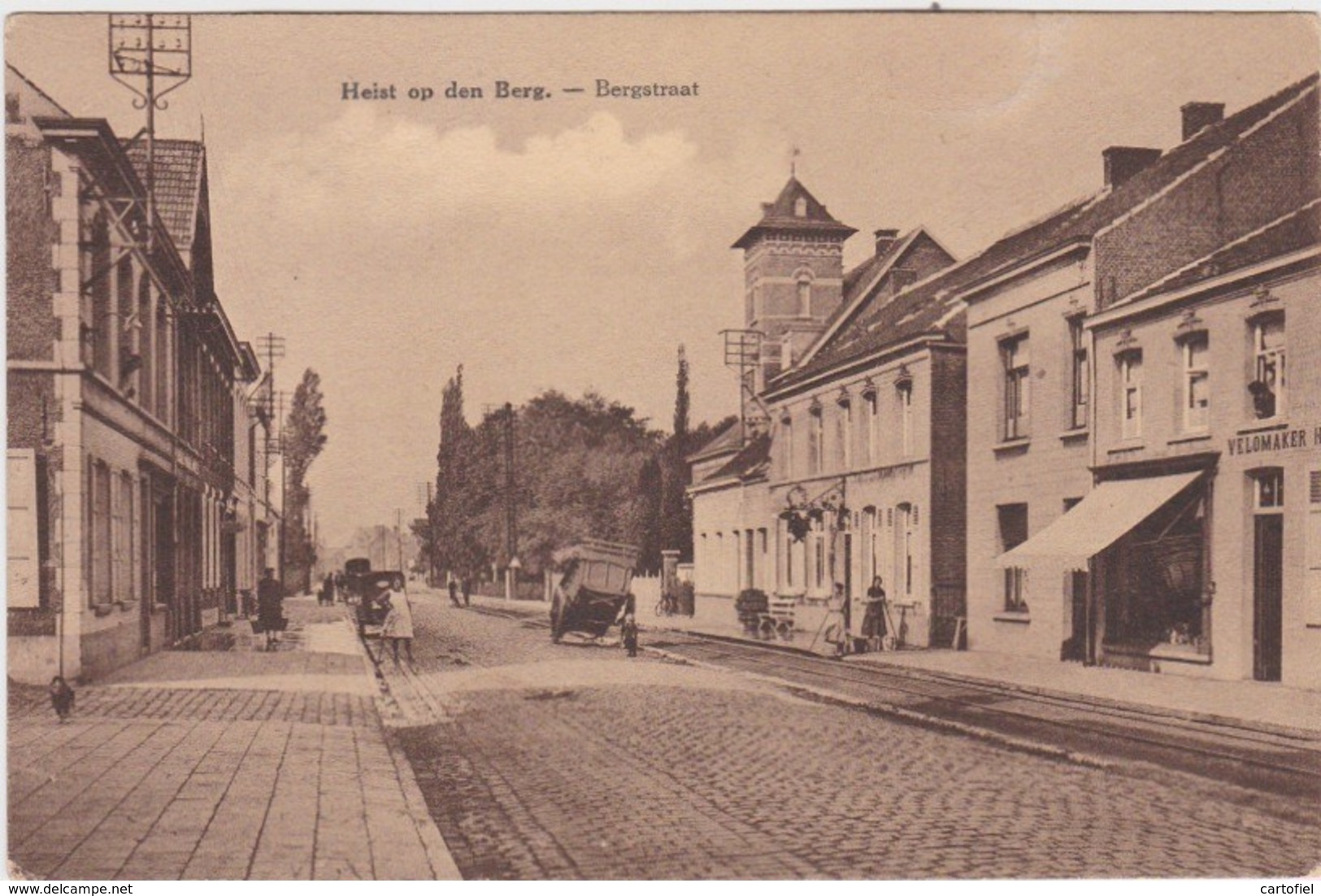 HEIST-OP-DEN-BERG-BERGSTRAAT-ANIMATIE-VERSTUURD-1931-UITGAVE CORVANA-ZIE DE 2 SCANS-ZEGEL WEG-MOOIE KAART! - Heist-op-den-Berg