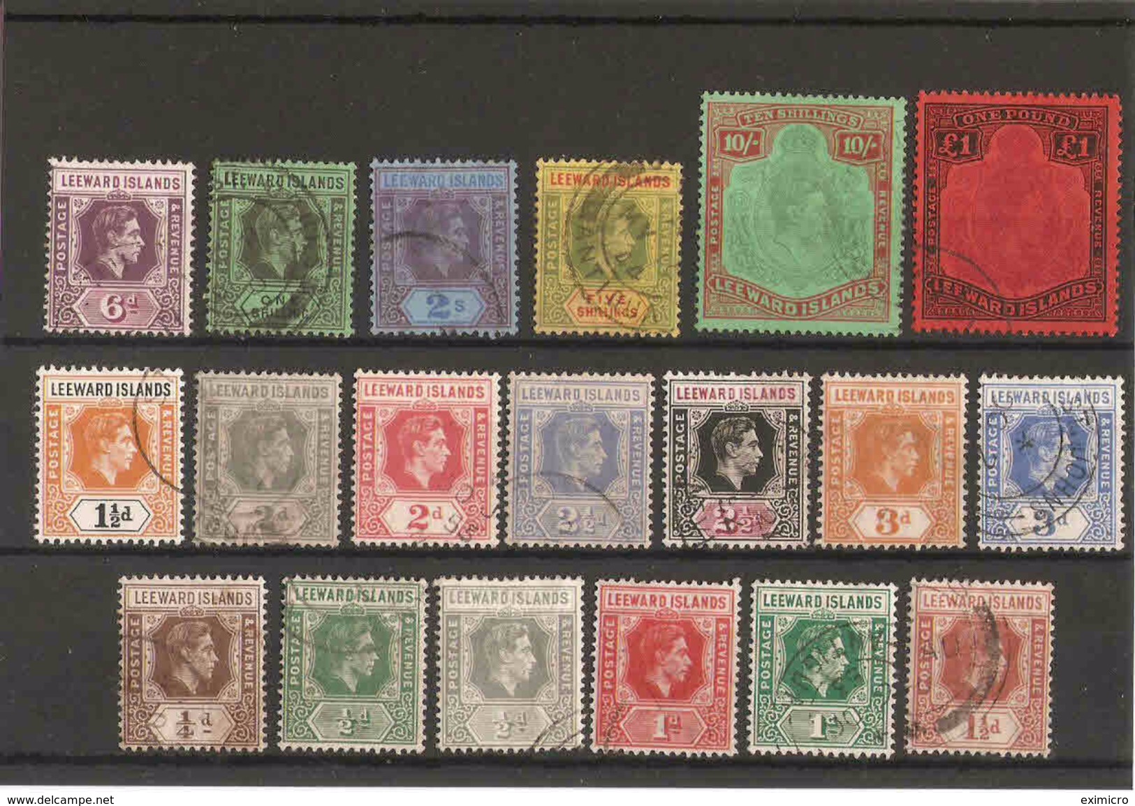 LEEWARD ISLANDS 1938 - 1951 SET SG 95/114b FINE USED Minimum Cat £140 - Leeward  Islands