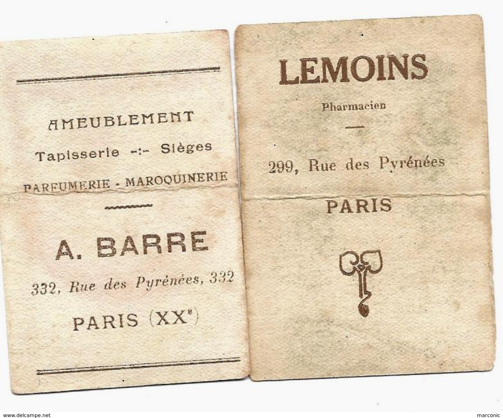 LOT 2 Cartes Parfumées - Parfum ARYS - Secret D'Arys, L'Amour Dans Le Coeur - Vintage (until 1960)