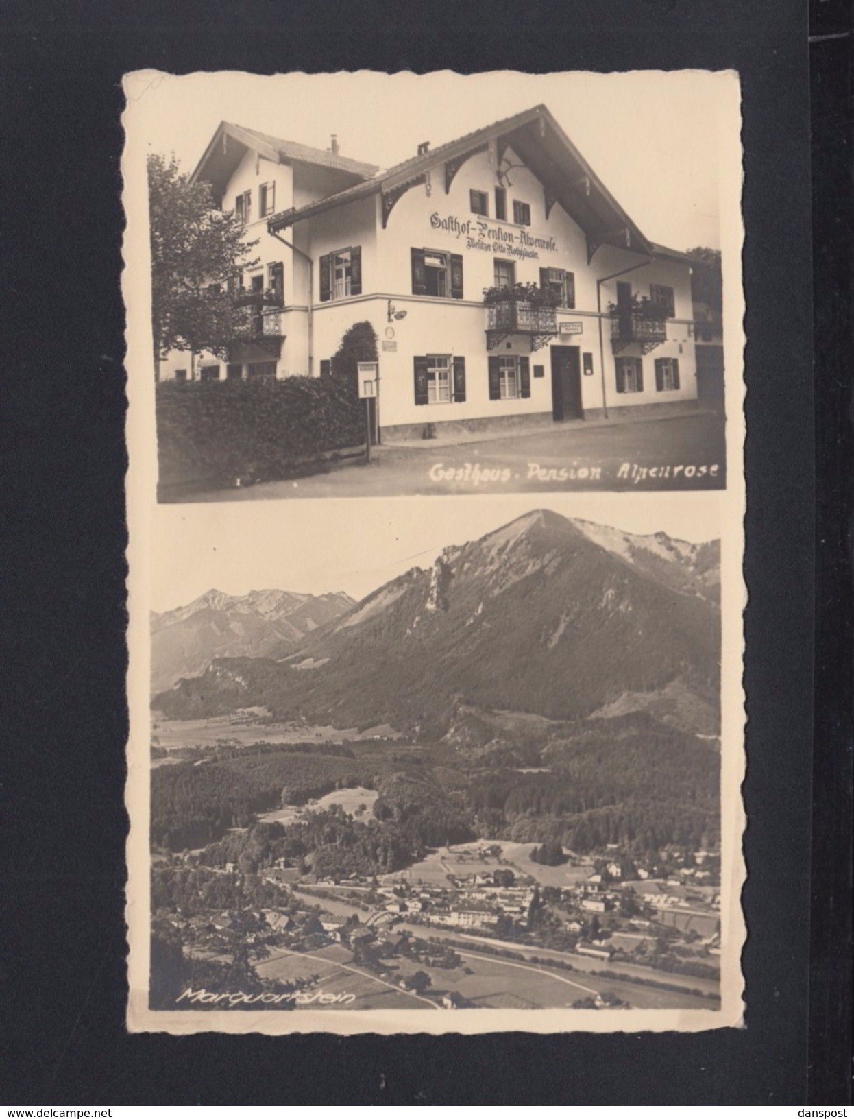 Dt. Reich AK Marquartstein Gasthaus Pension Alpenrose - Traunstein