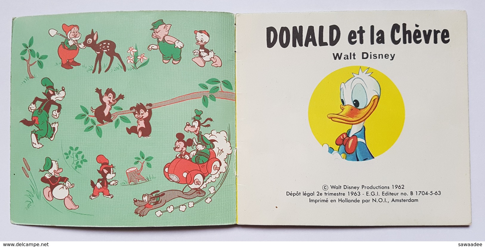 LIVRE -  DONALD ET LA CHEVRE - MINI LIVRES N°11 - HACHETTE - 1963 - WALT DISNEY - Disney