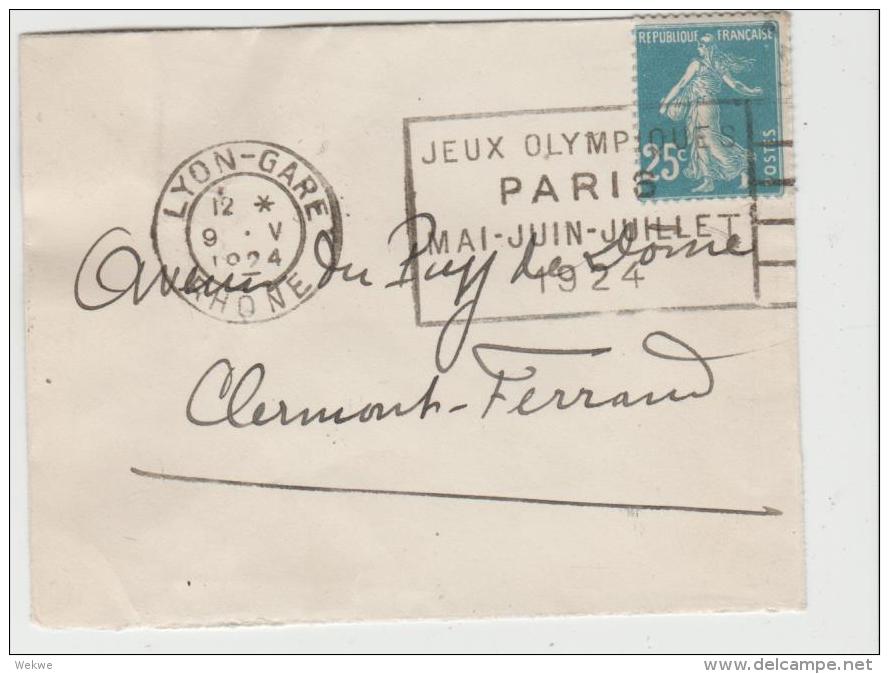 OY182 /  FRANKREICH - OLYMPIADE - Paris 1924, Werbung Maschinenstempel Lyon-Gare - Verano 1924: Paris
