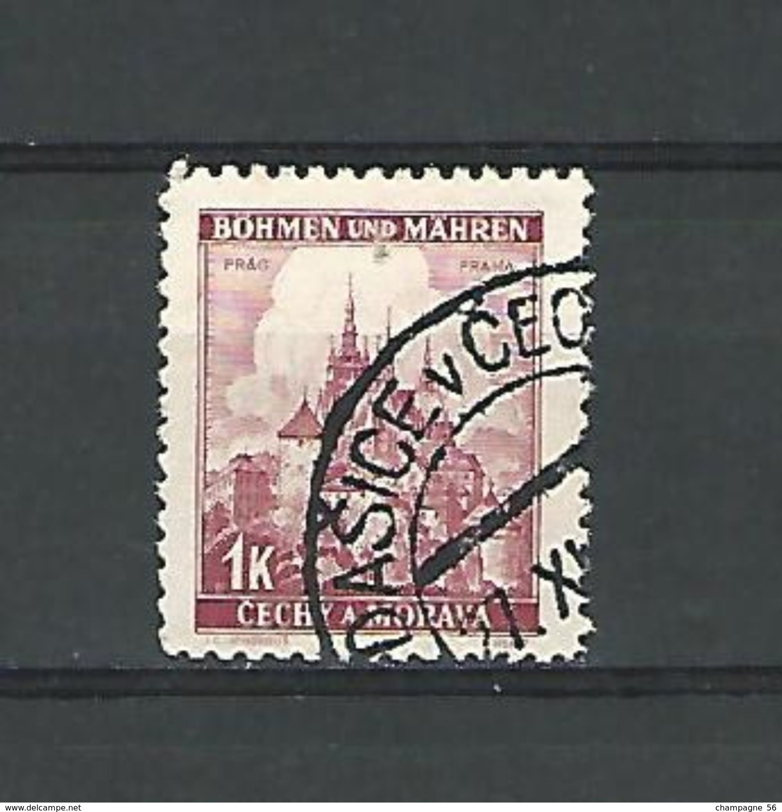BOHÊME MORAVIE 1939 / 1940 N° 28  BÖHMEN CATHÉDRALE DE PRAGUE  1 K  OBLITÉRÉ - Used Stamps