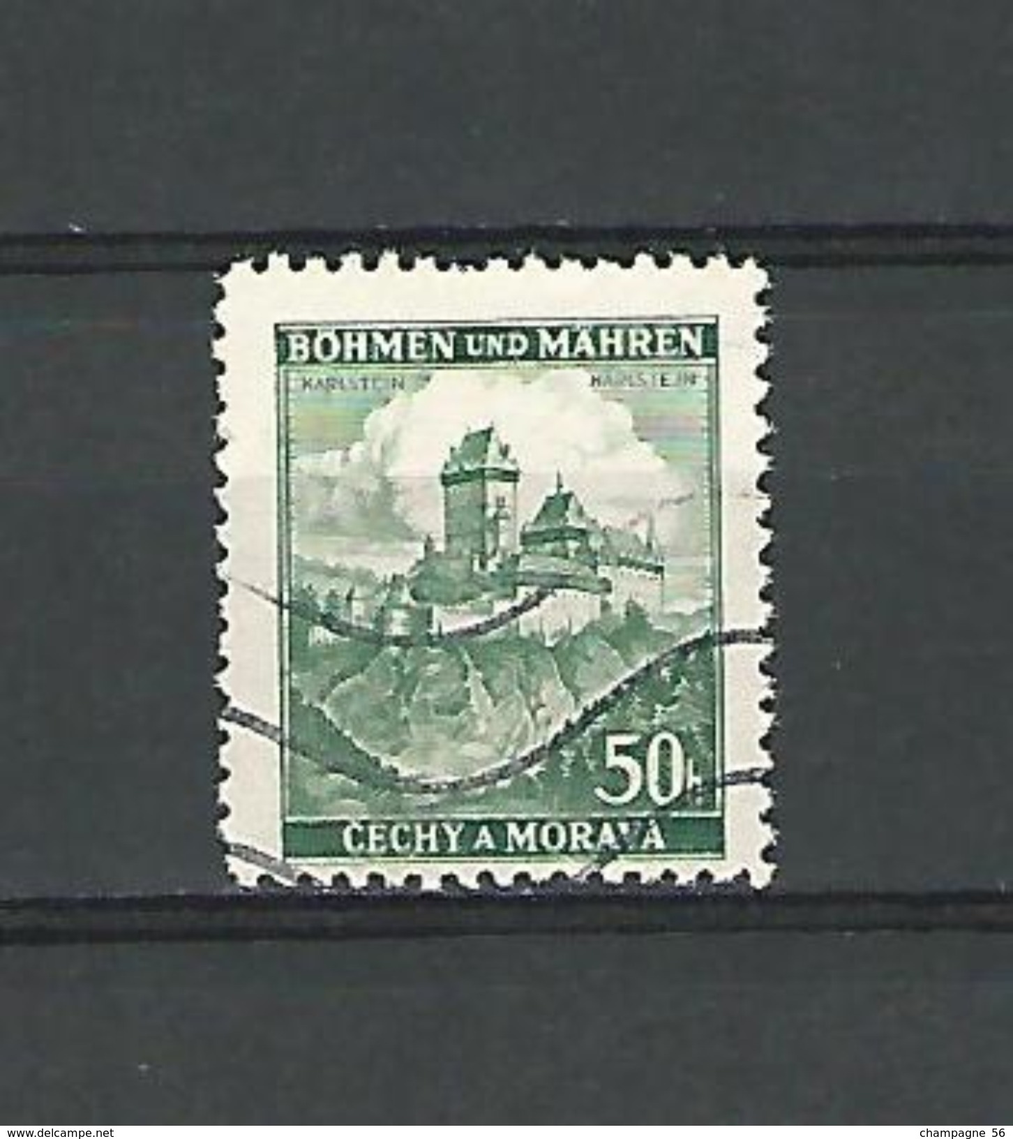 BOHÊME MORAVIE 1939 / 1940 N° 26 BÖHMEN  CHÂTEAU DE KARLUV TYN  50 H  OBLITÉRÉ - Used Stamps
