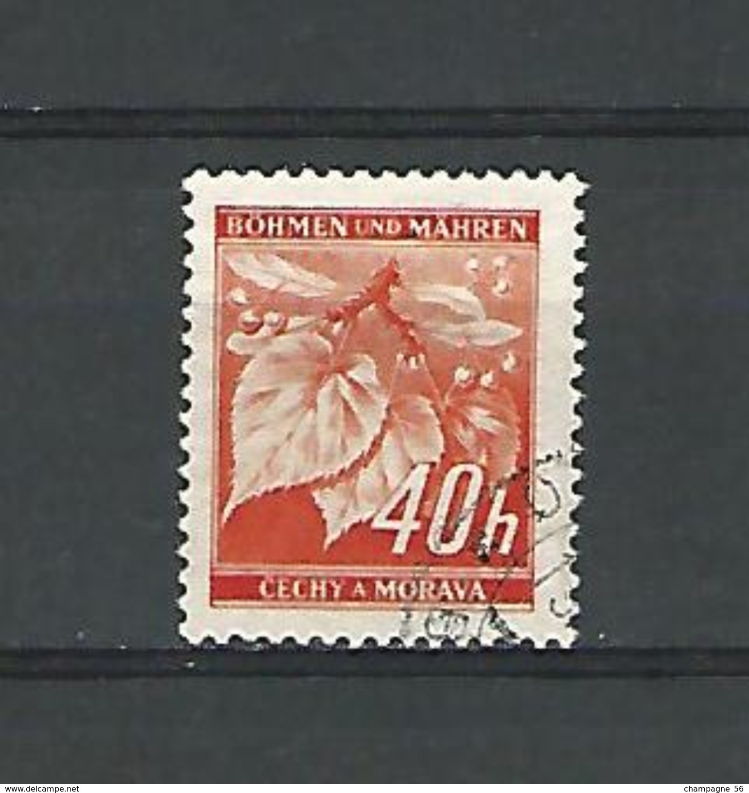 BOHÊME MORAVIE 1940 / 1941 N° 42 BÖHMEN  TILLEULS 40 H  OBLITÉRÉ - Oblitérés