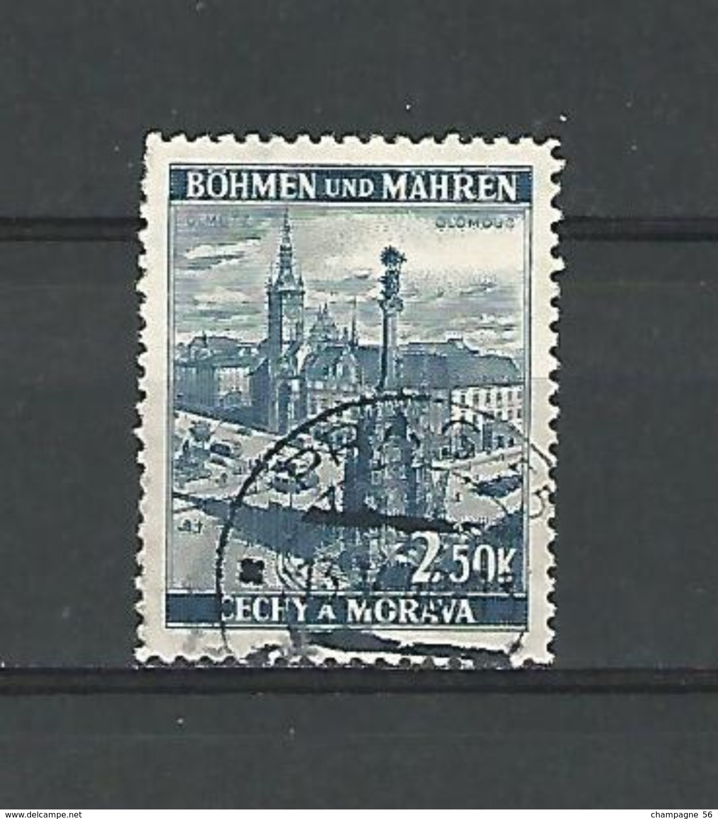 BOHÊME MORAVIE 1939 / 1940 N° 32 BÖHMEN  OLOMOUC 2 K 50    OBLITÉRÉ DOS CHARNIÈRE - Gebraucht