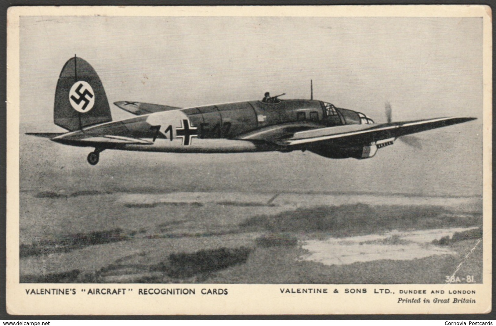 Heinkel HE 111K5A - Valentine's Aircraft Recognition Card #39, C.1940 - 1939-1945: 2nd War