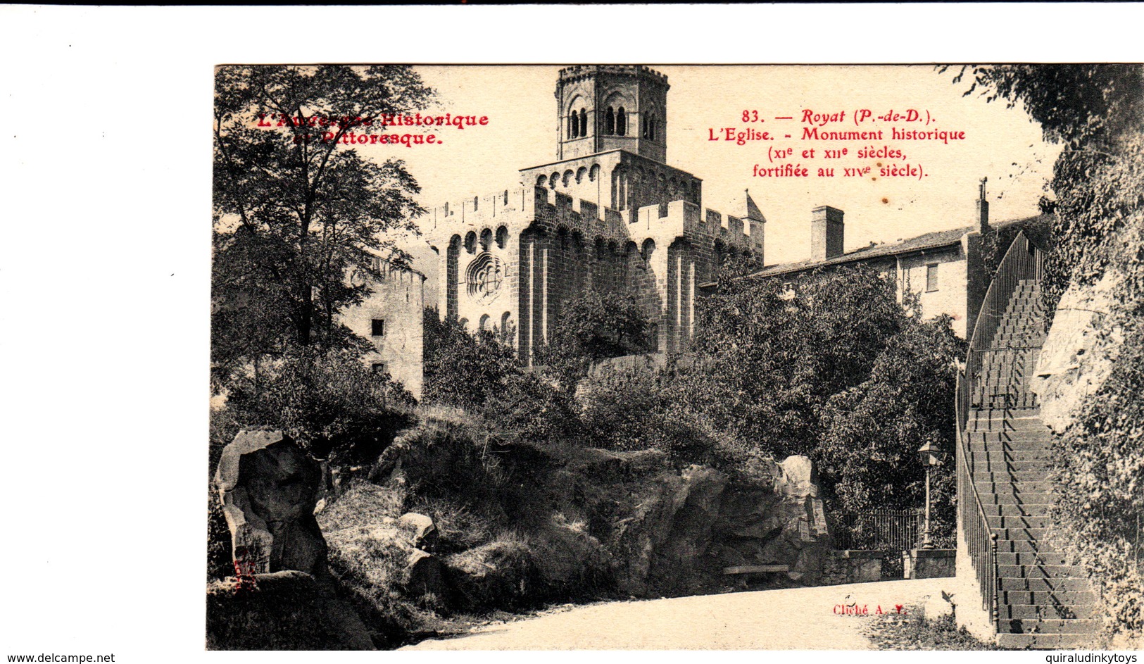 L'AUVERGNE Historique Et Pittoresque ROYAT L'église Monument Historique Cpa  Circulée En 1906 Bon état Voir Scans - Royat