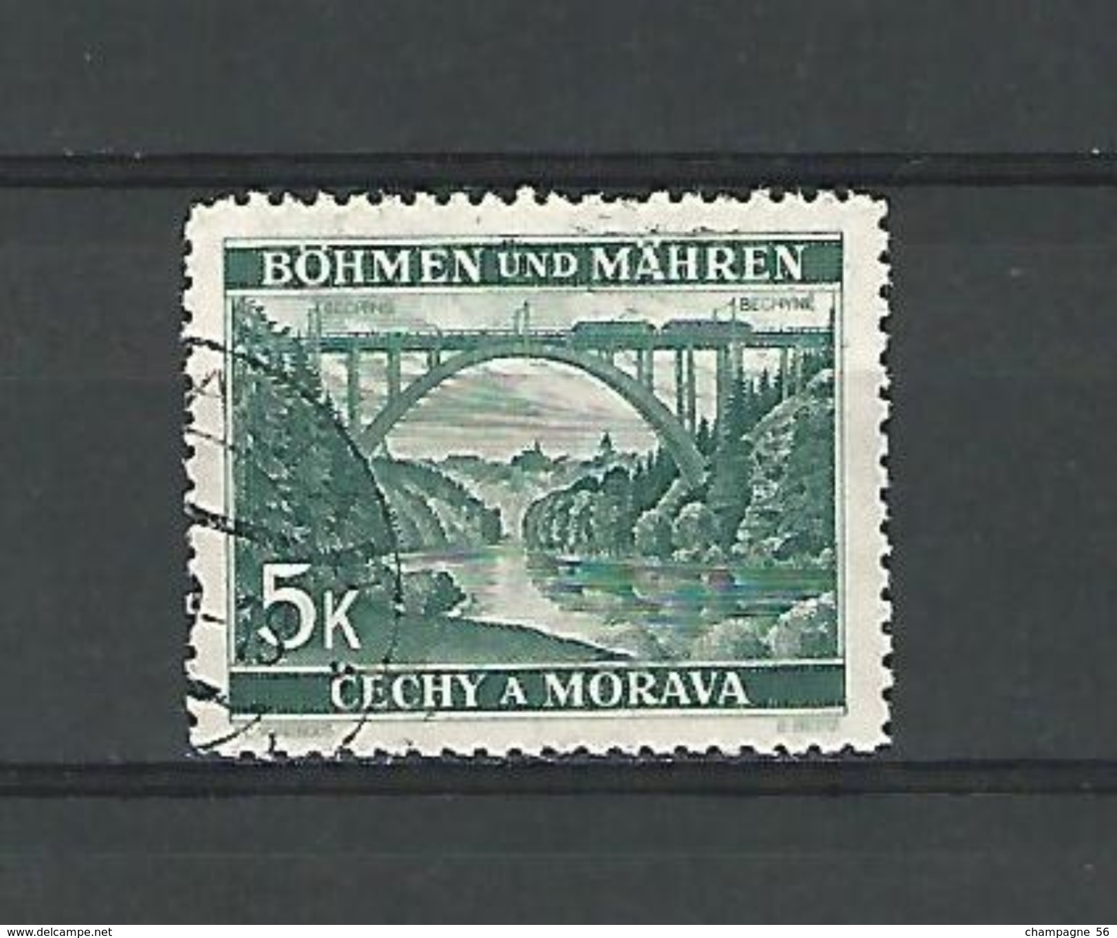 BOHÊME MORAVIE 1940 / 1941 N° 56 BÖHMEN  BECHING 5 K  OBLITÉRÉ DOS CHARNIÈRE - Used Stamps