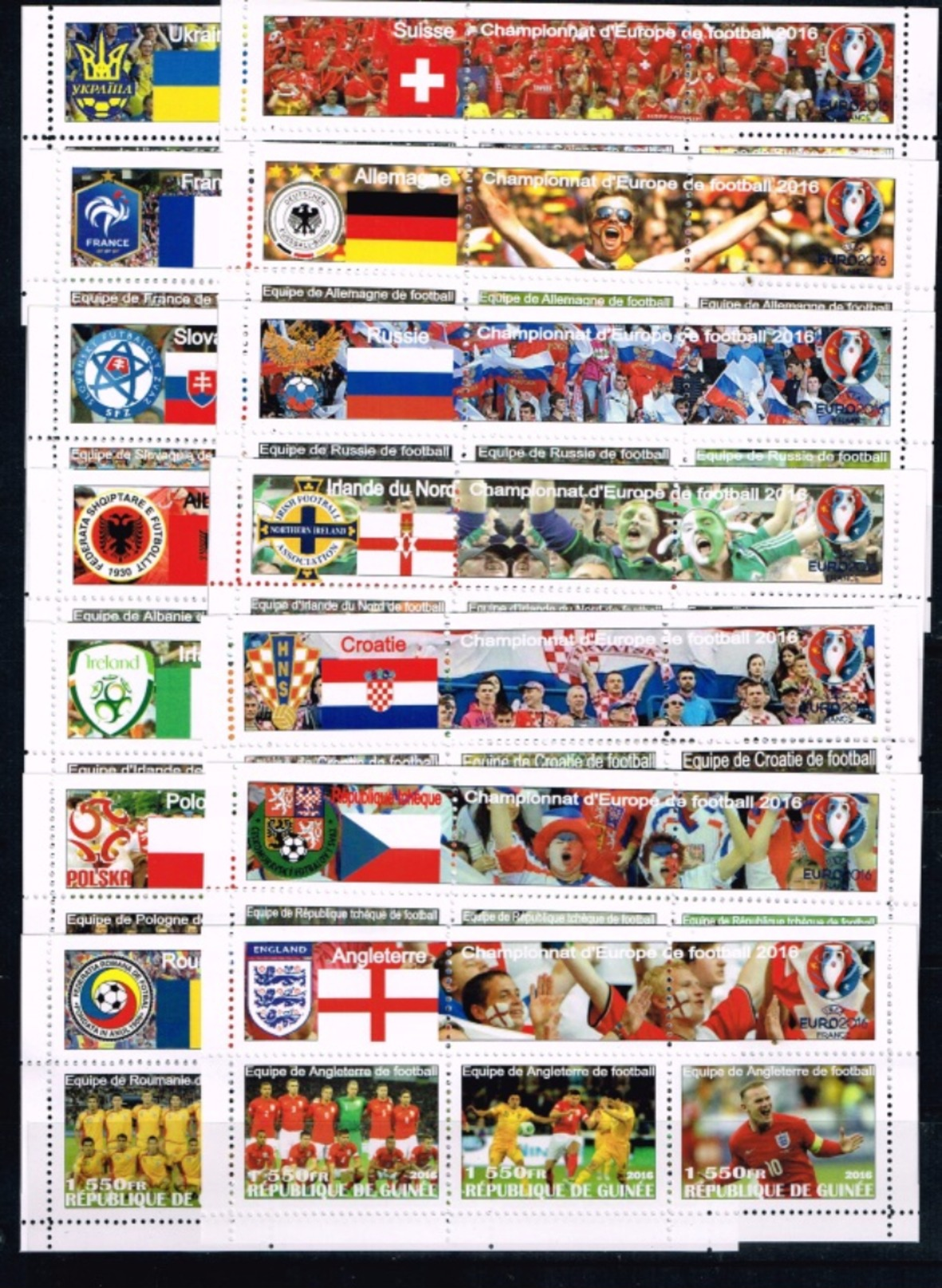 Guinea.2016 UEFA Cup.Soccer.Football.Fussball.24 KLB.2 Scans.MNH** - UEFA European Championship