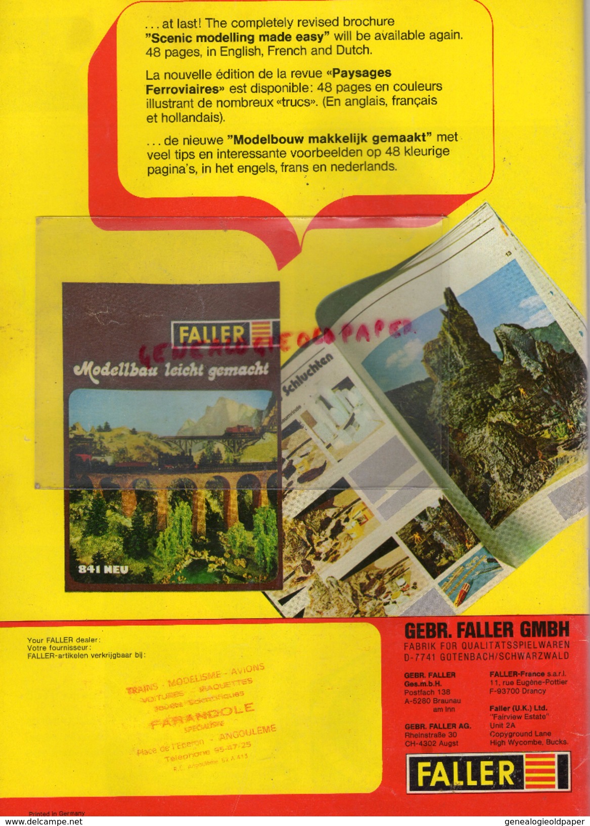 CATALOGUE FALLER 75-76- USINE BALLAST-AUTO TRAIN-GARE-JOUETS-STATION ESSENCE GARAGE-RACING-TARIFS FLEISCHMANN- NURMBERG - Chemin De Fer & Tramway