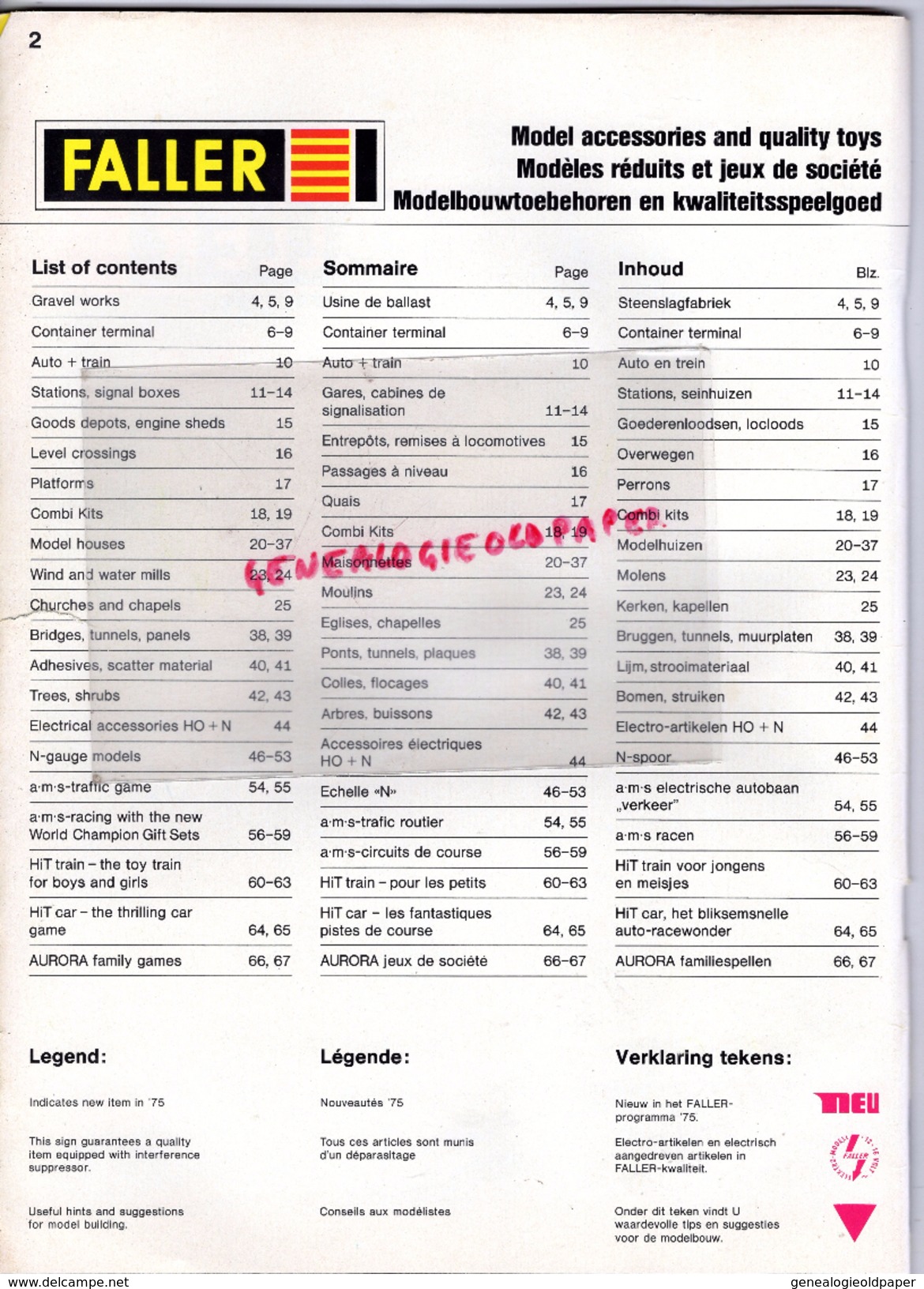 CATALOGUE FALLER 75-76- USINE BALLAST-AUTO TRAIN-GARE-JOUETS-STATION ESSENCE GARAGE-RACING-TARIFS FLEISCHMANN- NURMBERG - Ferrocarril & Tranvías