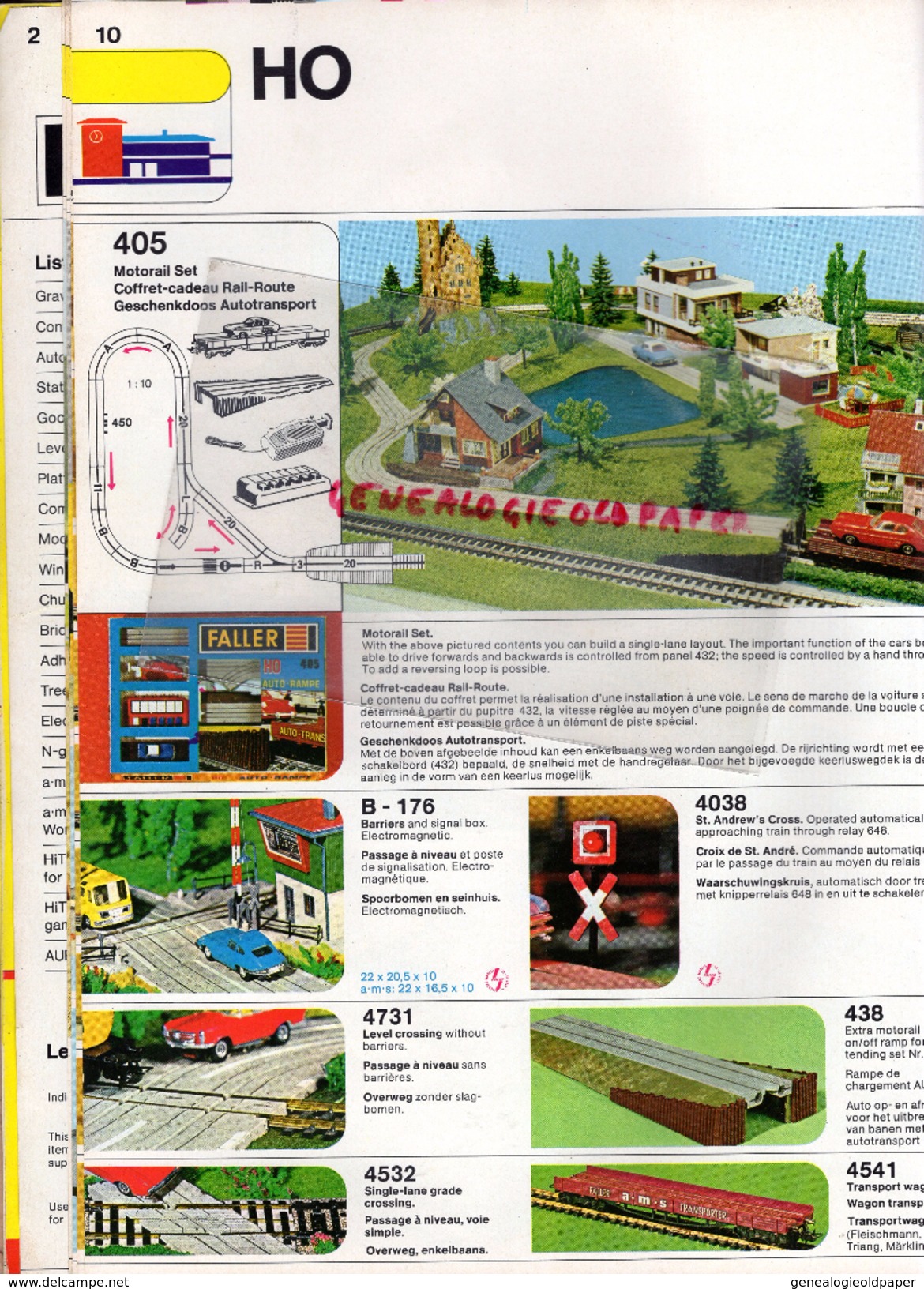 CATALOGUE FALLER 75-76- USINE BALLAST-AUTO TRAIN-GARE-JOUETS-STATION ESSENCE GARAGE-RACING-TARIFS FLEISCHMANN- NURMBERG