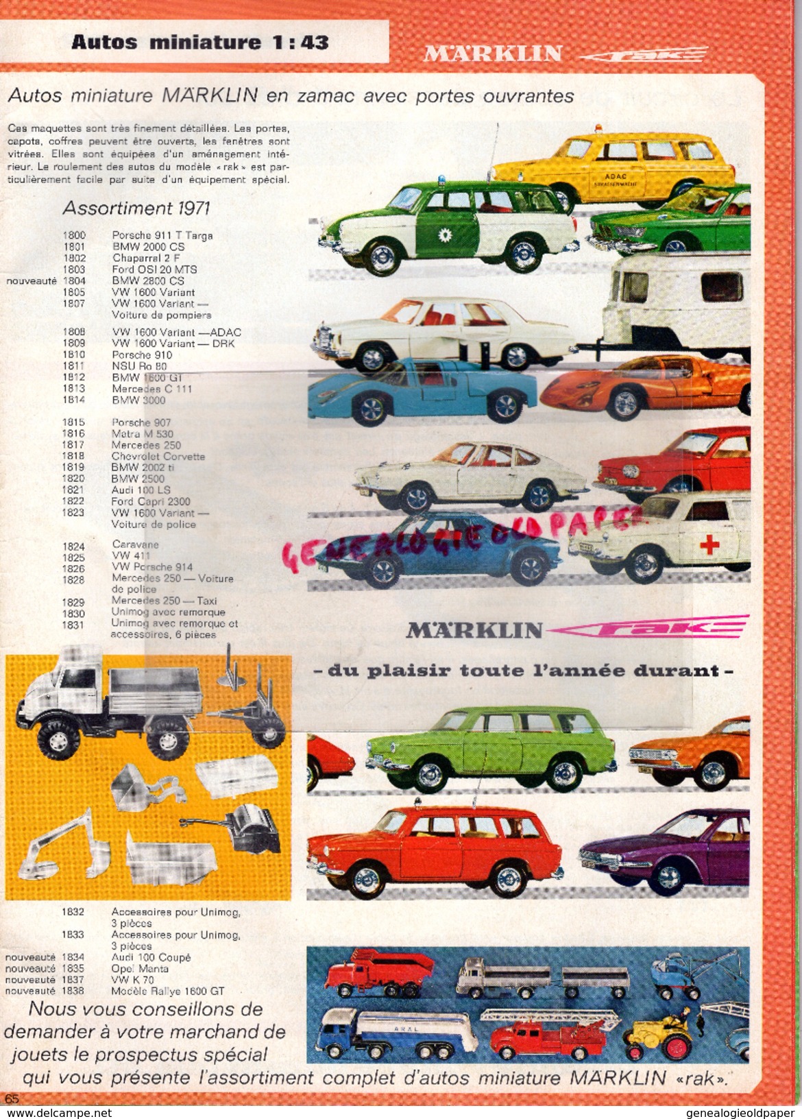 CATALOGUE JOUETS MARKLIN-GARE TRAIN CHEMINS DE FER- 1971- MOHNDRUCK GUTERSLOH-WAGON LOCOMOTIVE-MINEX- - Chemin De Fer & Tramway