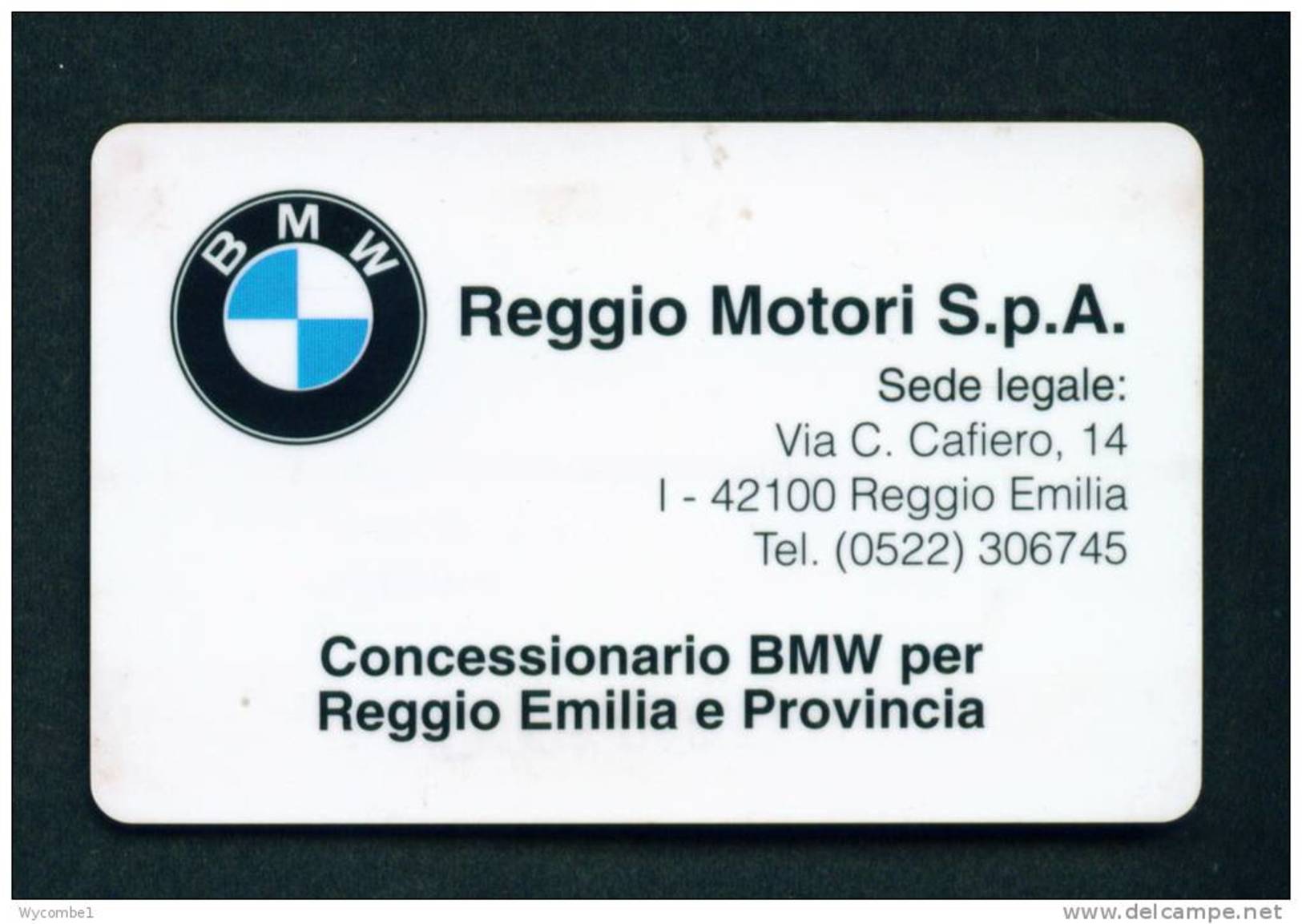 ITALY - Autostrada (Motorway) Toll Card As Scan - Cars