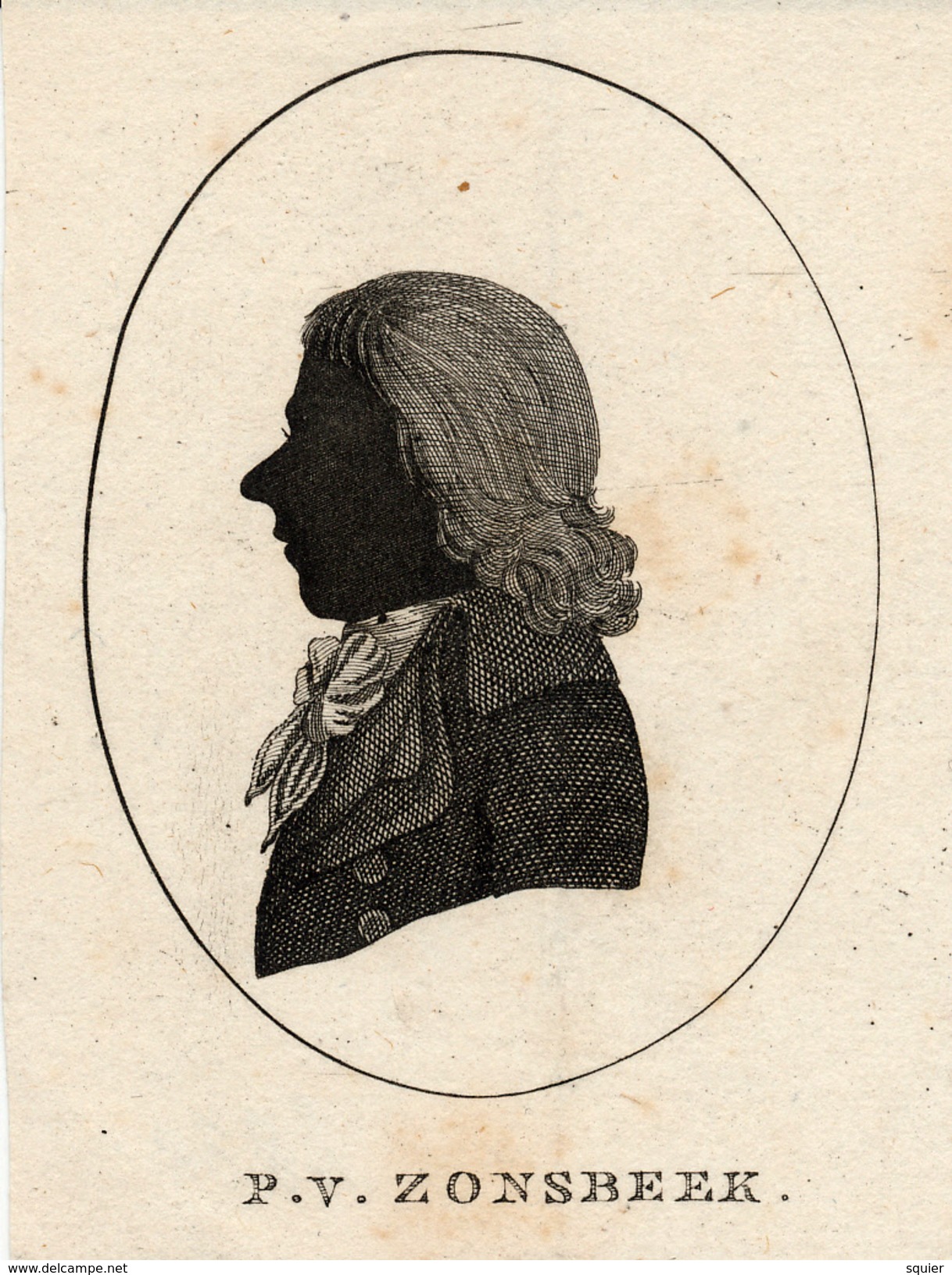 Silhouet, Bataafse Republiek, Batavian Republic, Delegate Piet Van Zonsbeek - Prints & Engravings