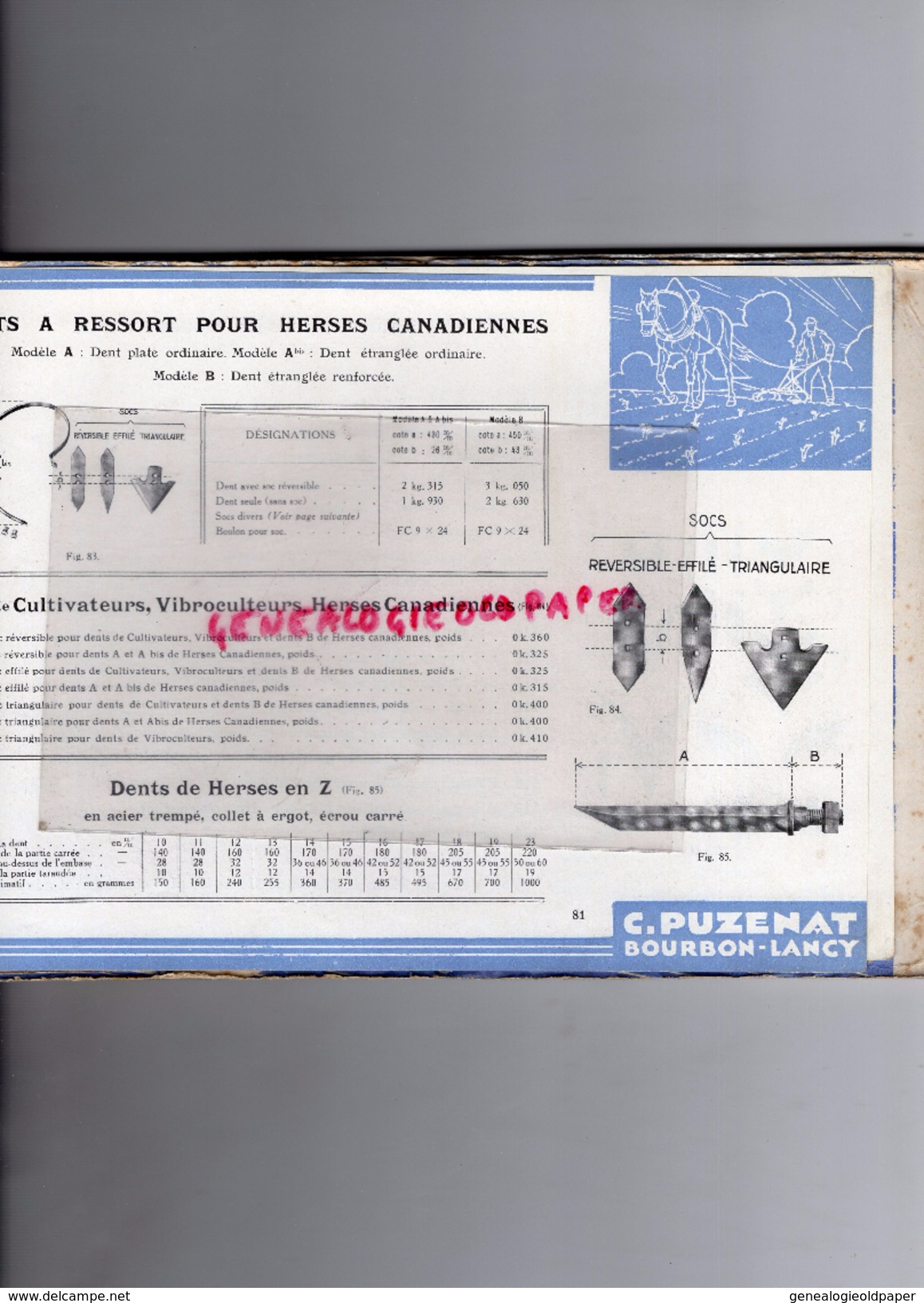 71- BOURBON LANCY- BEAU CATALOGUE MANUFACTURE CENTRALE MACHINES AGRICOLES- C. PUZENAT-1935-