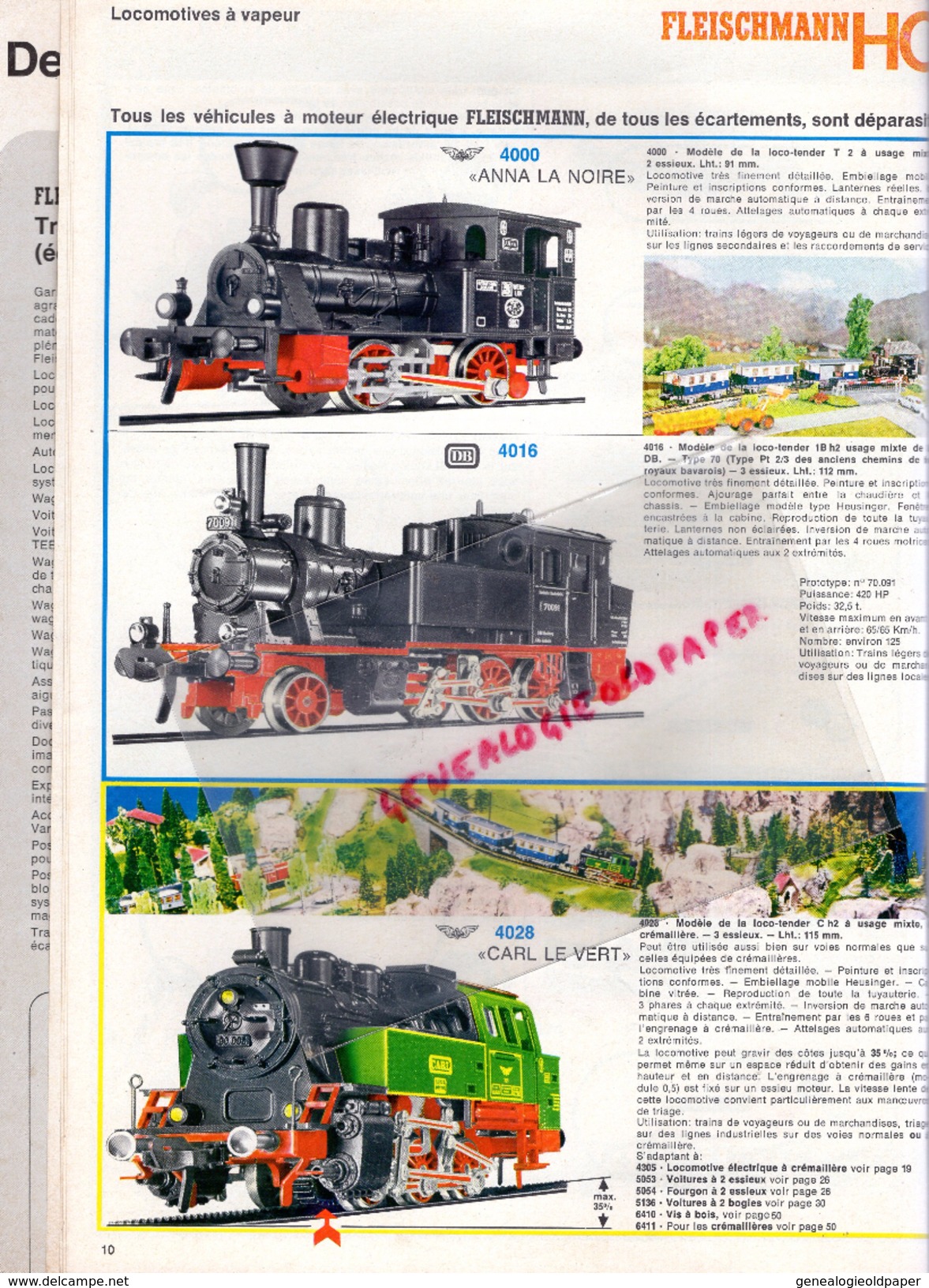 BEAU CATALOGUE FLEISCHMANN 1975- GARE TRAIN CHEMINS DE FER- HO- LOCOMOTIVE- PICCOLO- AUTO RALLYE- JOUETS - Historical Documents