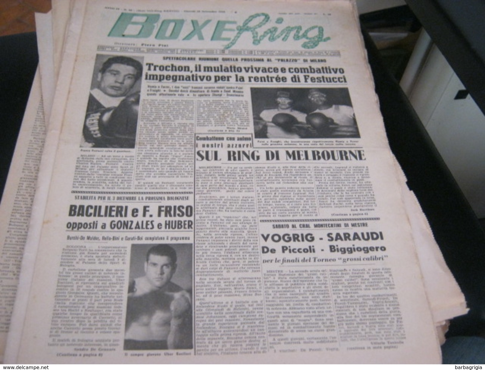 RIVISTA BOXE RING 29 NOVEMBRE 1956 - Sport