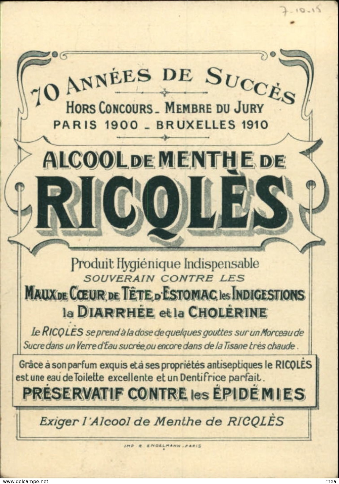 CHROMOS - Pub Pour Alcool RICQLES - Maillot De Bain - Scène De Plage - Illustré Par PREJELAN - Autres & Non Classés