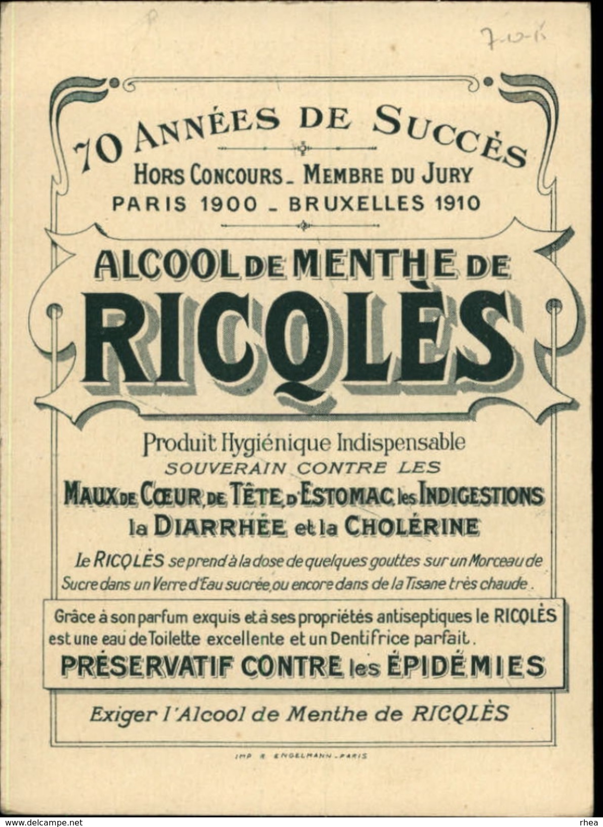 CHROMOS - Pub Pour Alcool RICQLES - Croisière - Illustré Par PREJELAN - Autres & Non Classés