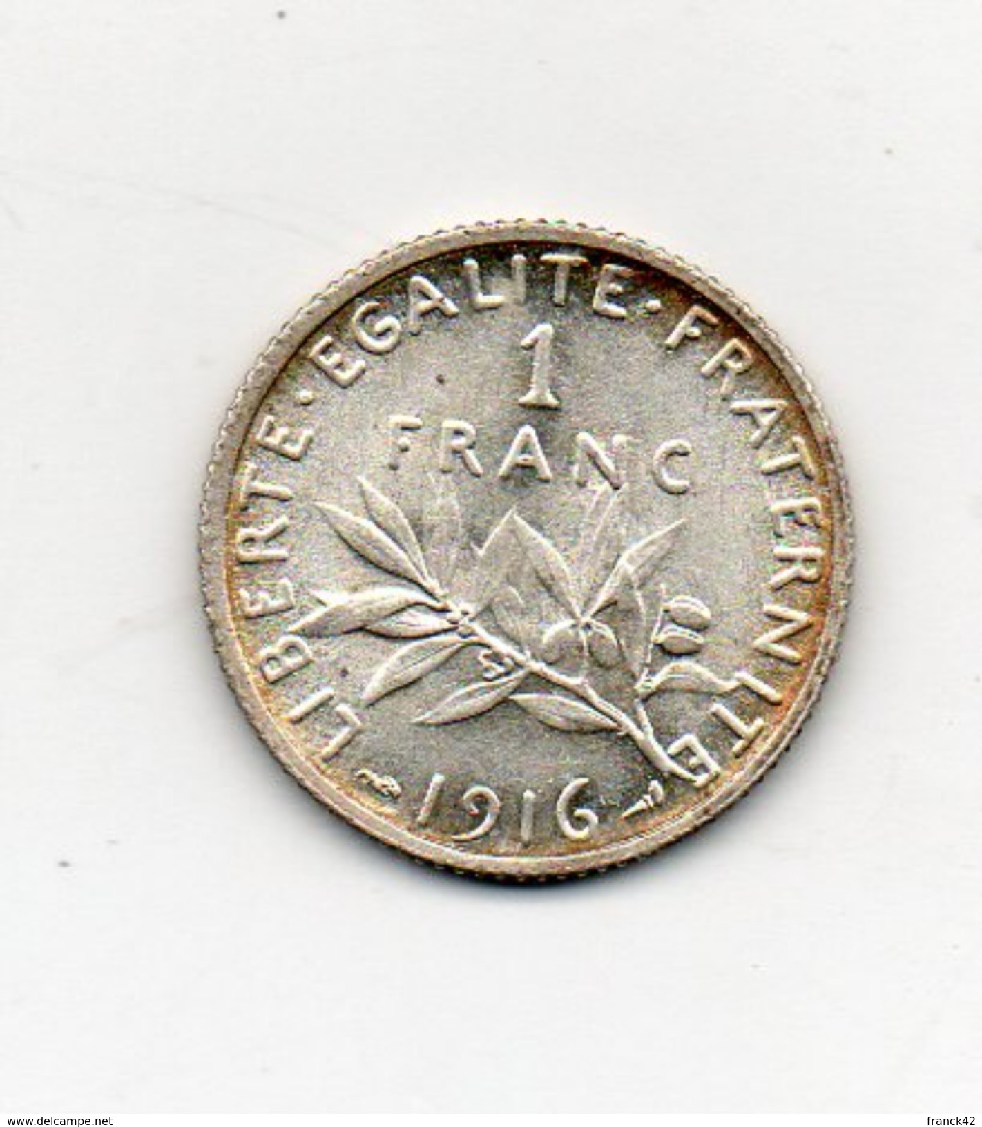 1 Francs Semeuse 1916 - Other & Unclassified