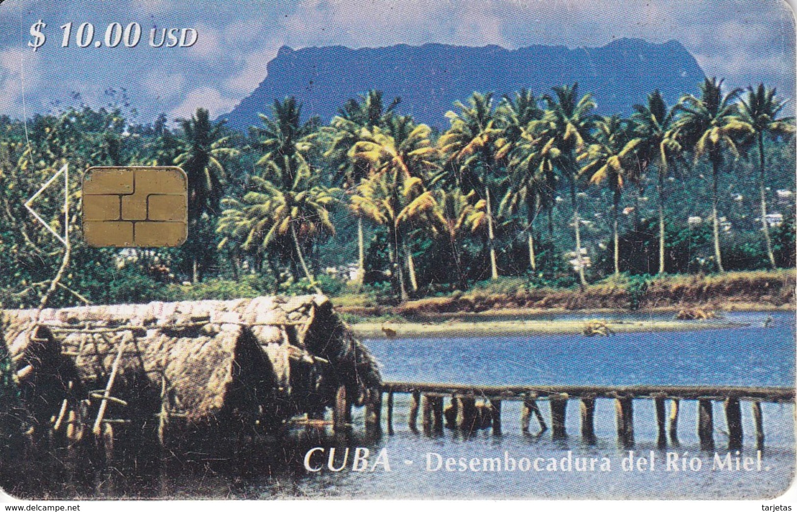 Nº 042 TARJETA DE CUBA DE LA DESEMBOCADURA DEL RIO MIEL (rozada) - Cuba