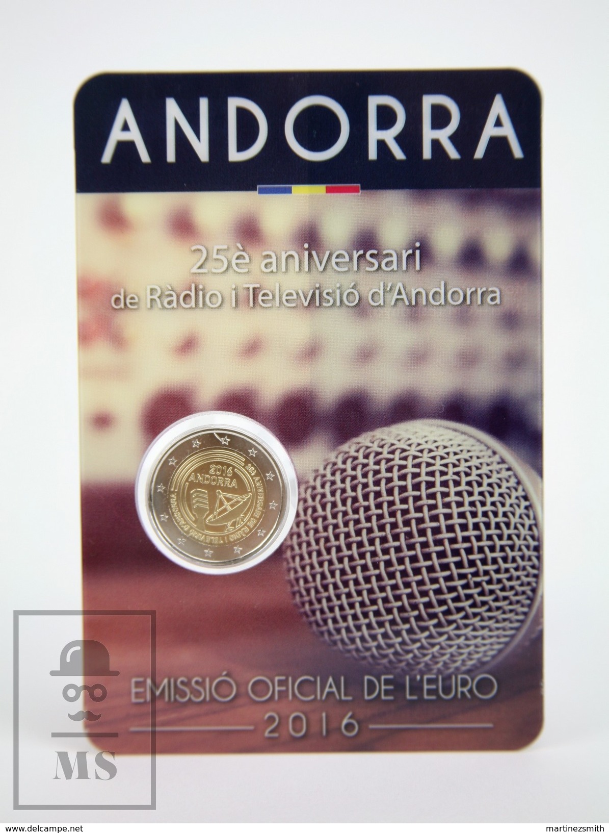 Andorra 2 Euro Coin 2016 -  Numbered Coincard / Blister - 25th Anniv. Of Andorra Radio And Television - Andorra