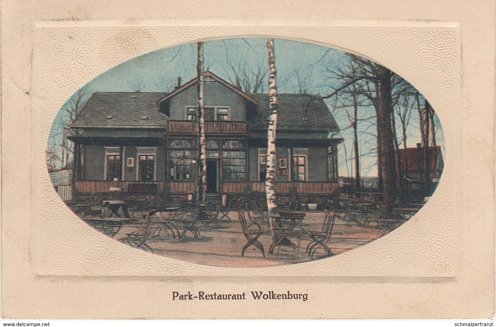 Litho Passepartout AK Wolkenburg Park Restaurant Gasthof Bei Limbach Kaufungen Penig Waldenburg Uhlsdorf Neue Heimat - Penig