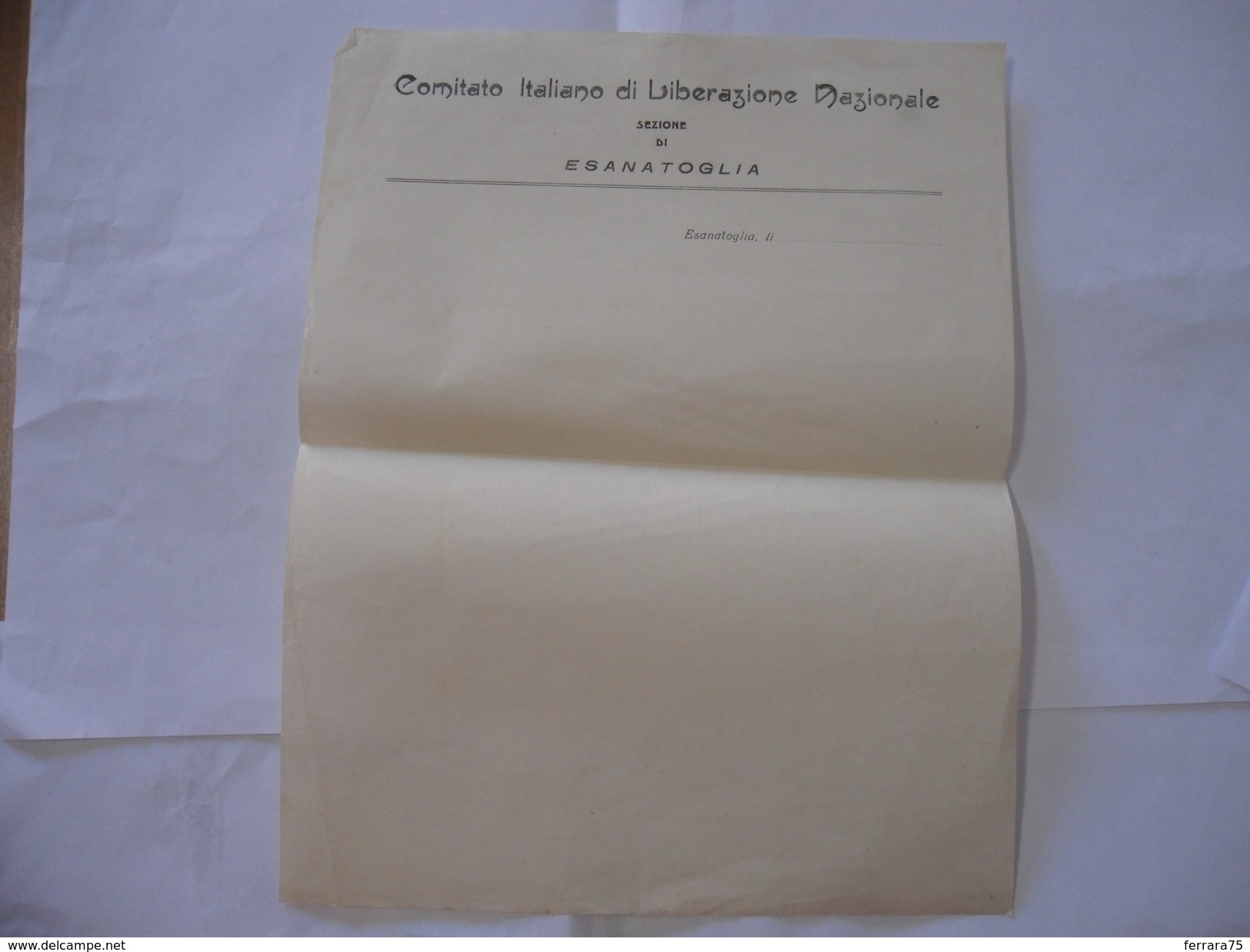 WW2 COMITATO ITALIANO DI LIBERAZIONE NAZIONALE ESANATOGLIA MARCHE ANPI CLN BUSTA+LETTERA - Italien