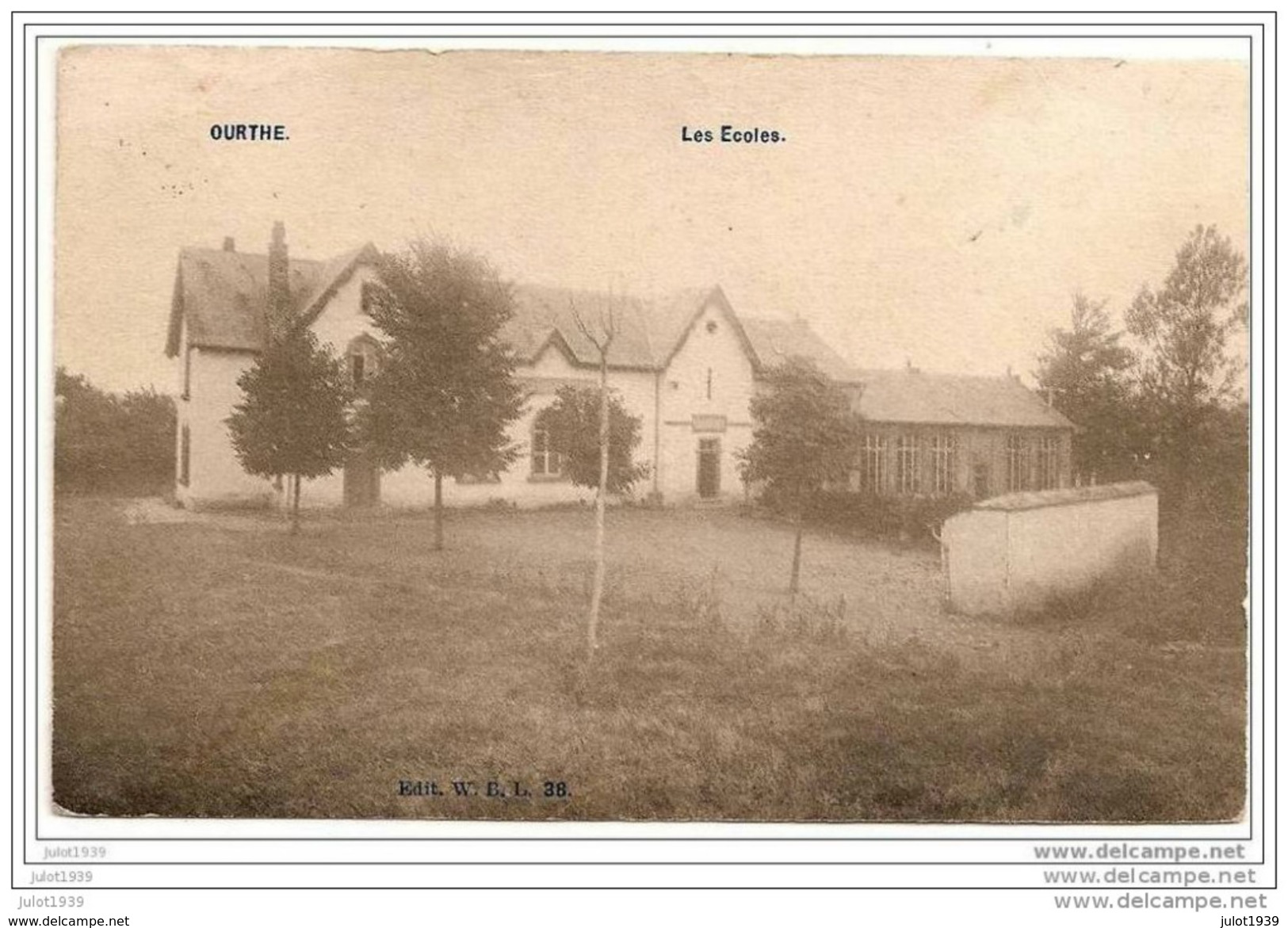 OURTHE ..-- GOUVY..--  Les écoles . FELDPOST , Très Beau CACHET ALLEMAND . Voir Verso . - Gouvy