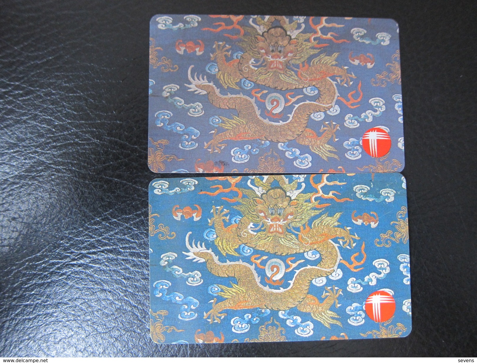 Definitive Issued Autelca Phonecard, Tapestries-dragon,used(two Different Color,dark Blue And Light Blue) - Hongkong