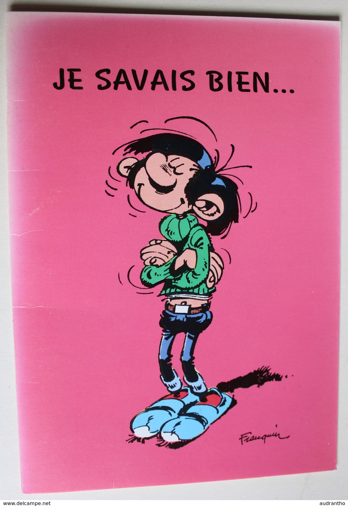 Grande CPM Carte Voeux Anniversaire Gaston Lagaffe Franquin 1991 éditions DALIX - Bandes Dessinées