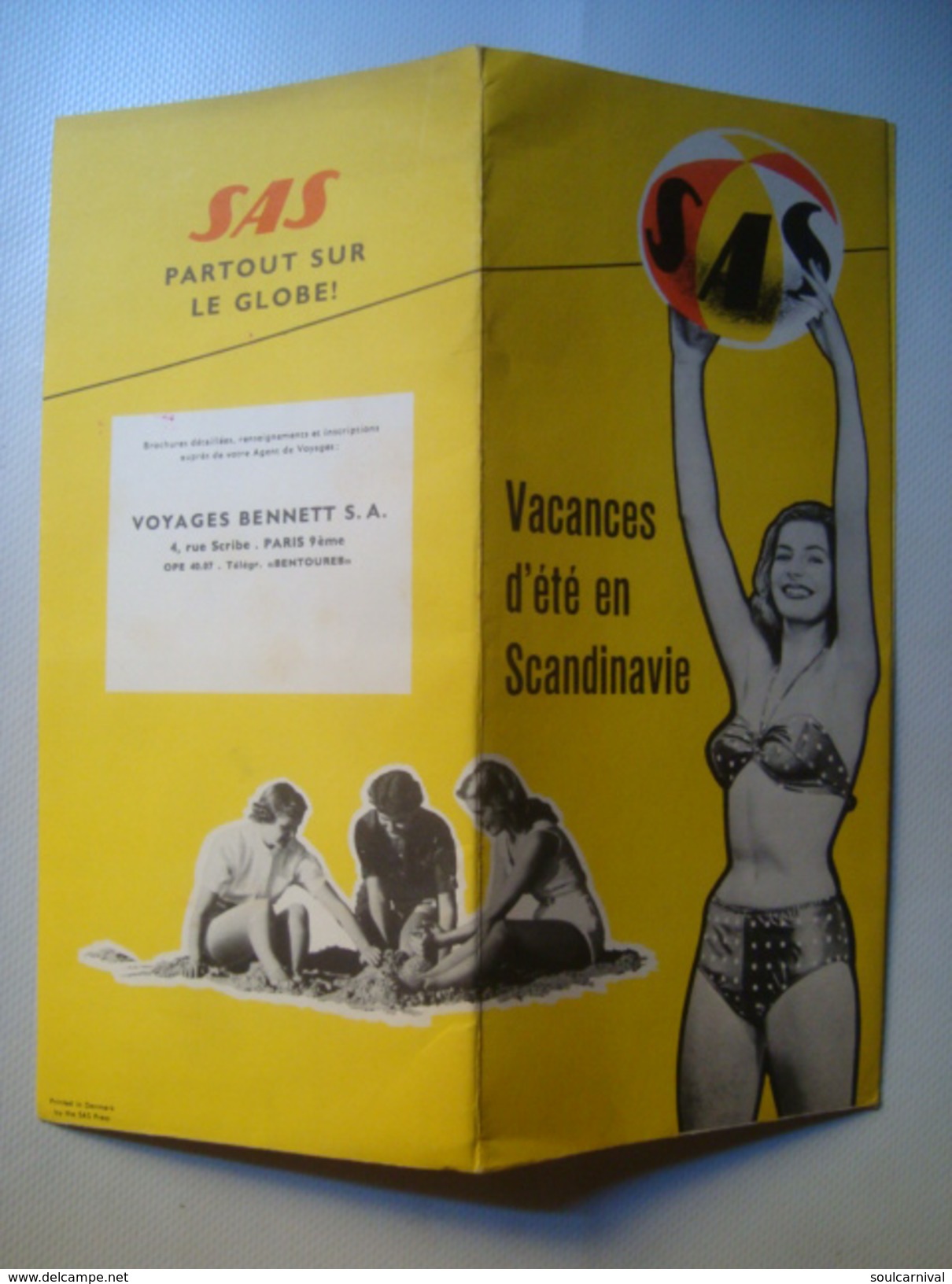 SAS. VACANCES D'ÉTÉ EN SCANDINAVIE. PARTOUT SUR LE GLOBE! - DENMARK 1950 APROX. DOUGLAS DC-6 AIRCRAFT. 8 PAGES. - Publicités