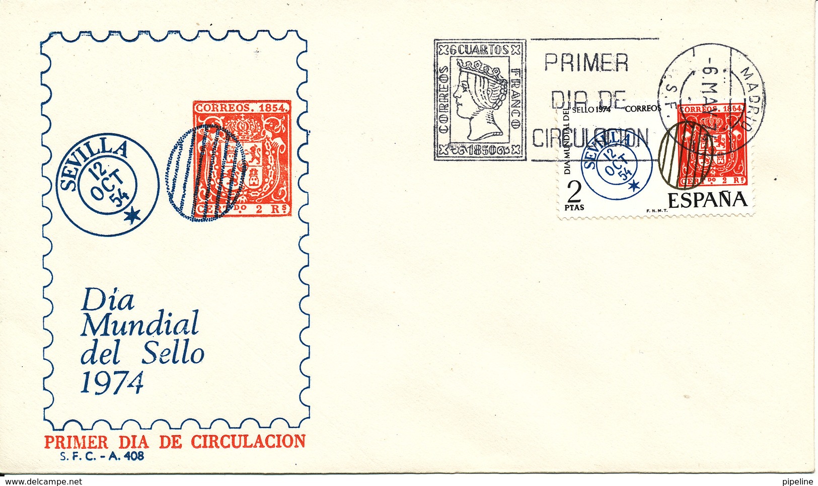Spain FDC 6-5-1974 Stamp´s Day With Cachet - FDC