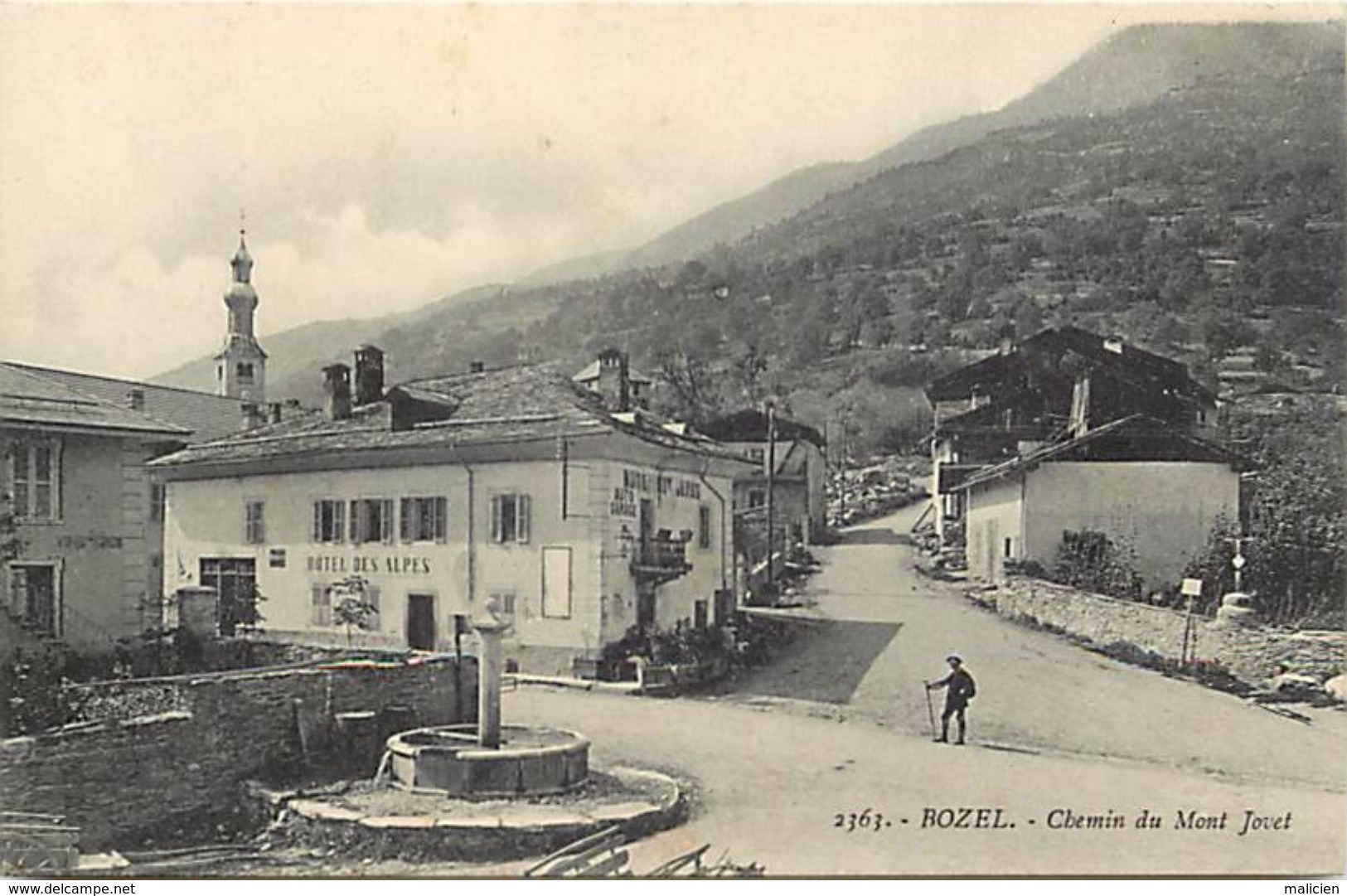 - Dpts Div.-ref- PP850 - Savoie - Bozel - Chemin Du Mont Jovet - Hotel Des Alpes - Hotels - Fontaine -  Fontaines - - Bozel