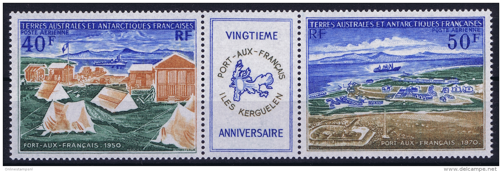 TAAF 1971 AE 25 + 26 Triptique Postfrisch/neuf Sans Charniere /MNH/** - Neufs