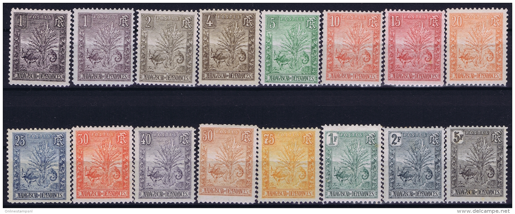 Madagascar Yv 63 - 77 MH/* Falz/ Charniere  1903 - Neufs