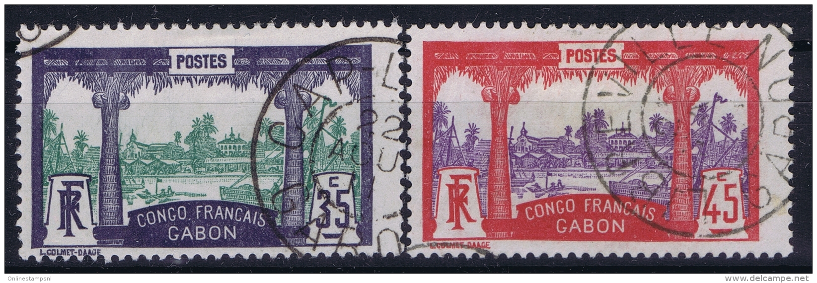 Gabon : Yv  41 + 43 Gestempelt/used/obl. 1910 - Used Stamps