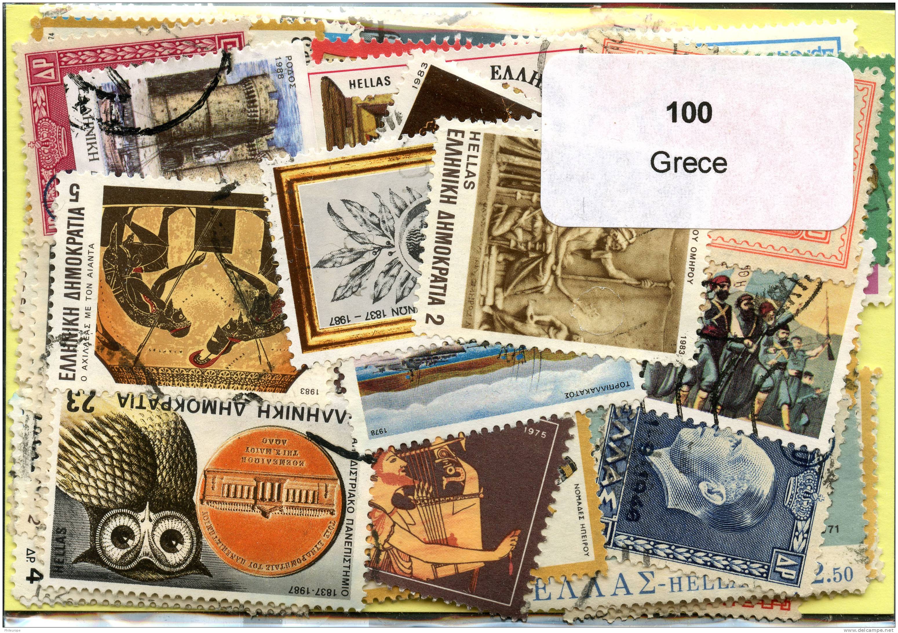 Lot 100 Timbres Grèce - Vrac (max 999 Timbres)