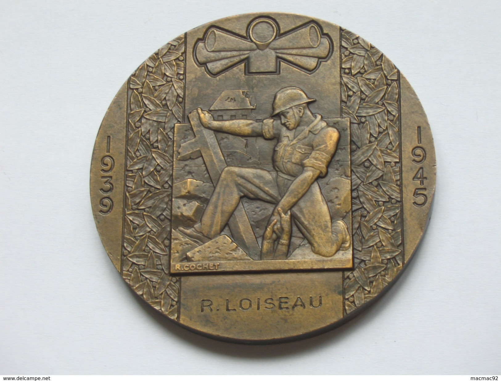 Très Belle Médaille Graveur R.Cochet  - DEFENSE PASSIVE 1939-1945 - R.LOISEAU   **** EN ACHAT IMMEDIAT **** - Autres & Non Classés