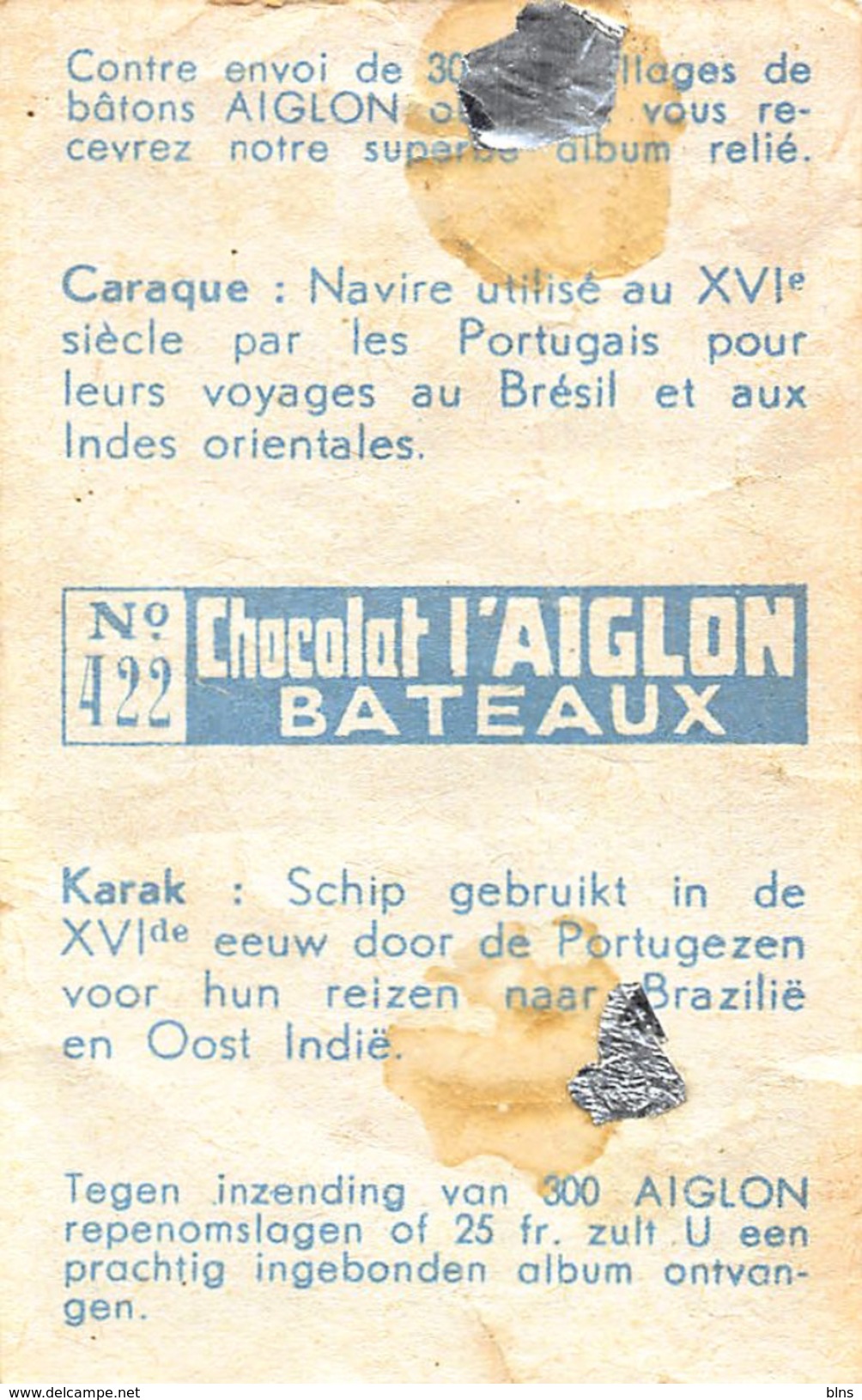 Lot 9 Chromos Aiglon Bateaux - Aiglon