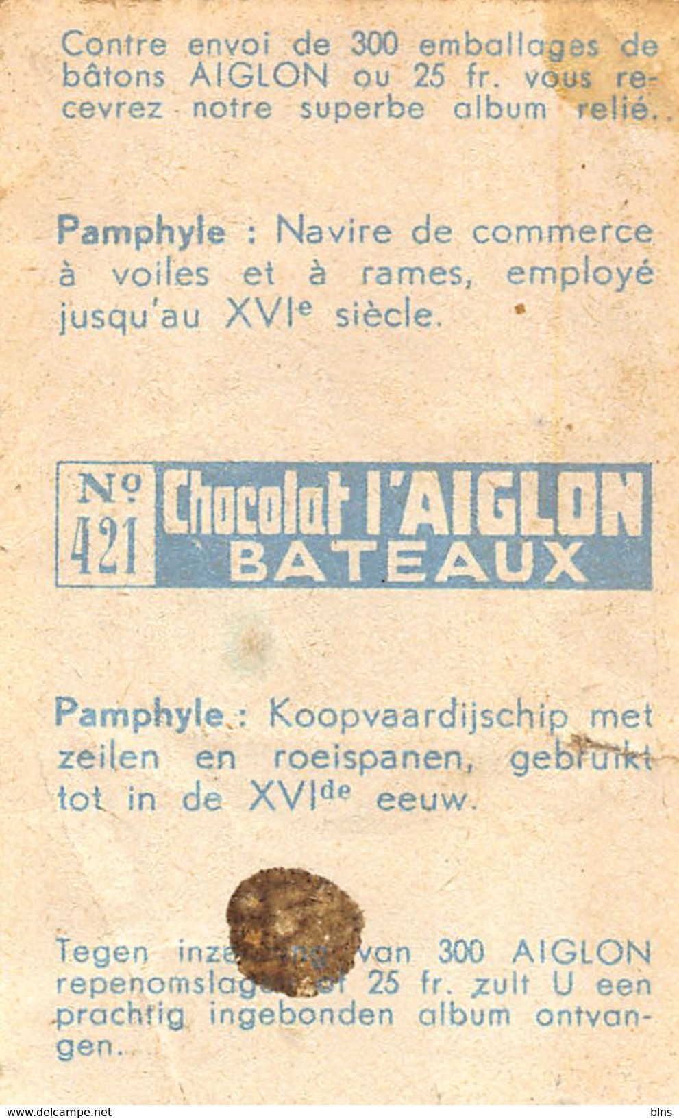 Lot 9 chromos Aiglon Bateaux