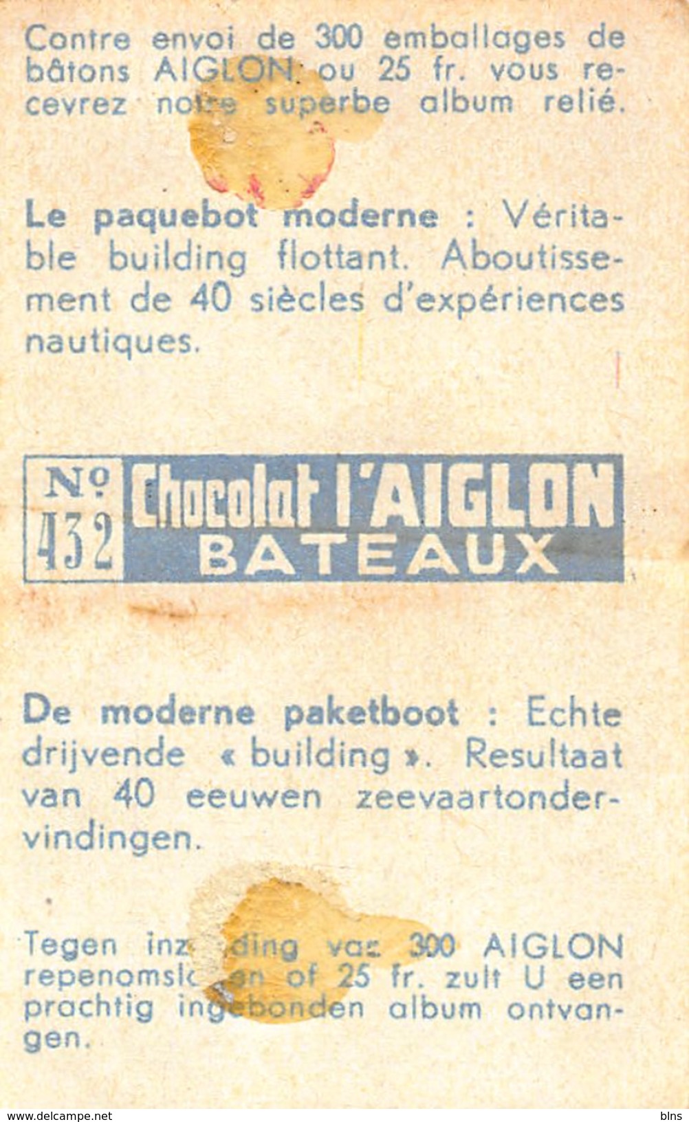 Lot 9 chromos Aiglon Bateaux
